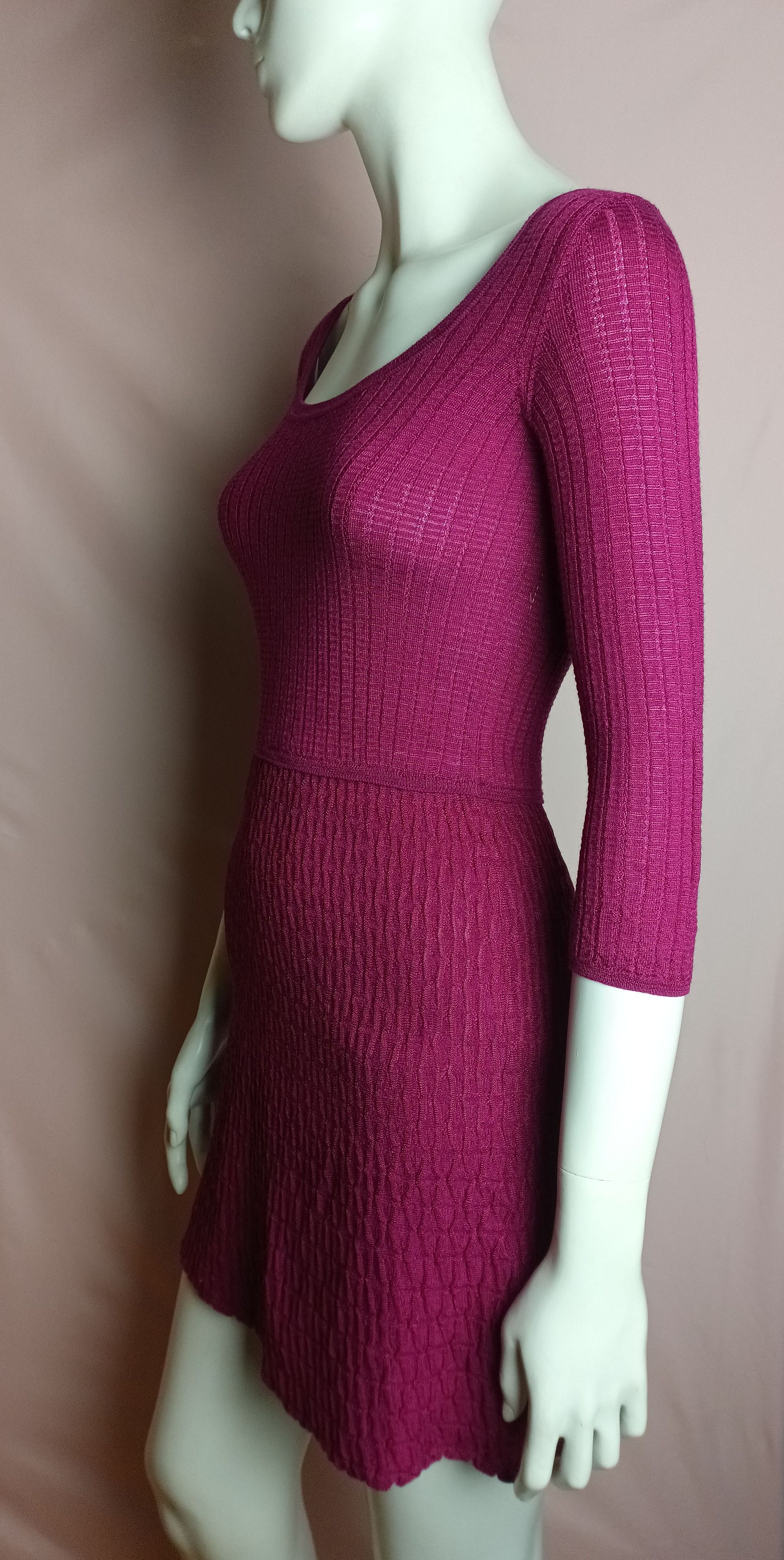 Missoni Missoni Knit Zigzag Fuchsia Short Dress EU 40 Size S / US 4 / IT 40 - 3 Thumbnail