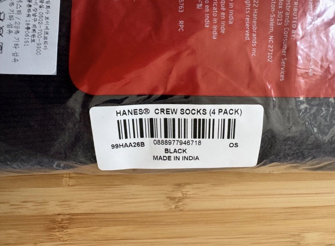 Hanes × Supreme Supreme Hanes socks (Black) Size ONE SIZE - 3 Thumbnail