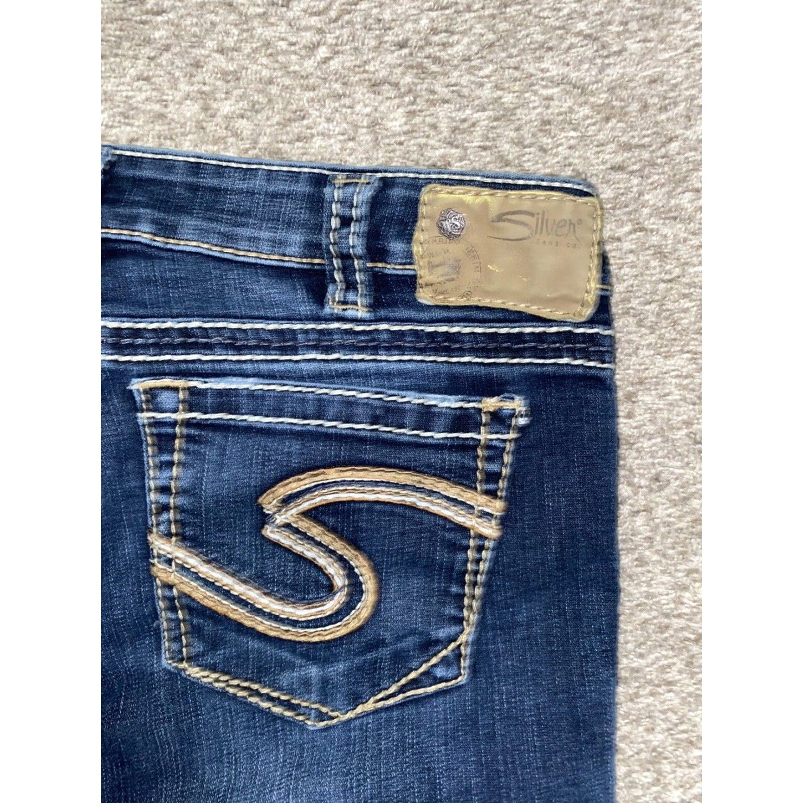 CO VINTAGE Silver Jeans Womens Frances Bootcut Jeans Sz 22 Silver Metal Women's Size 40" / US 18 - 4 Thumbnail