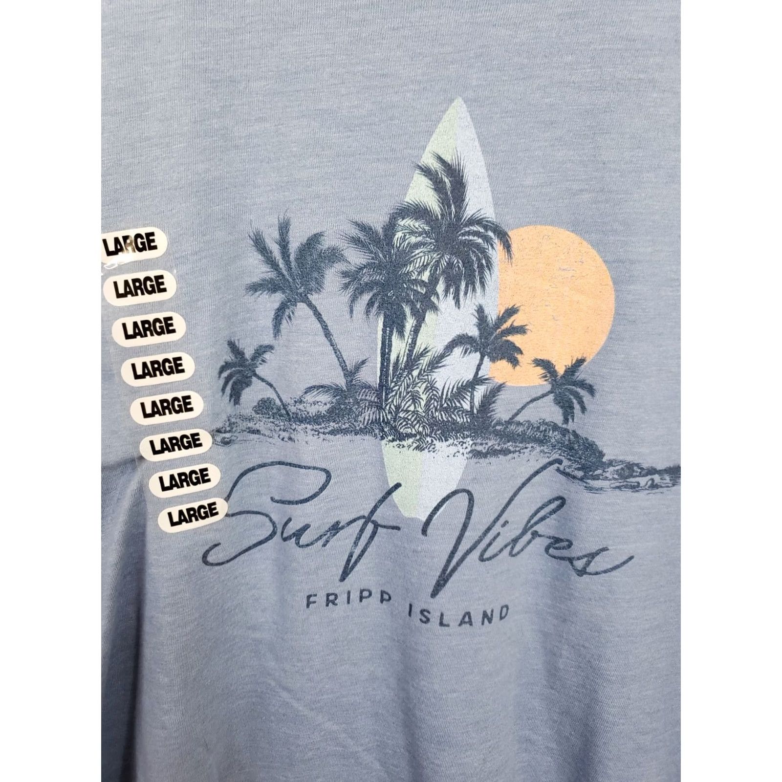 Vintage League Tank Top T-Shirt Women’s L Blue Surf Vibes Fripp Island Size L / US 10 / IT 46 - 3 Thumbnail
