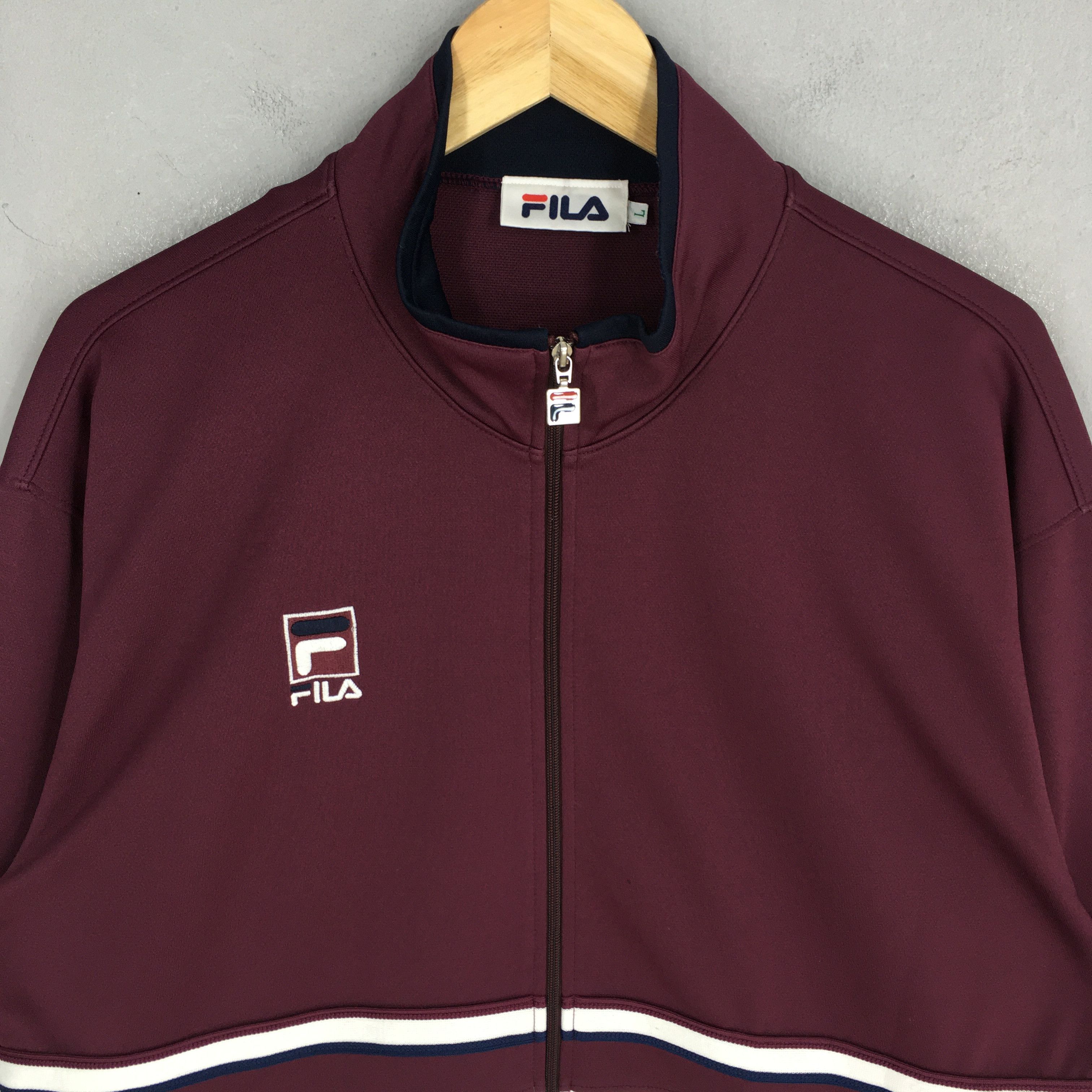 Fila Vintage 90's Fila Sports Burgundy Windbreaker Jacket Large Size US L / EU 52-54 / 3 - 2 Thumbnail