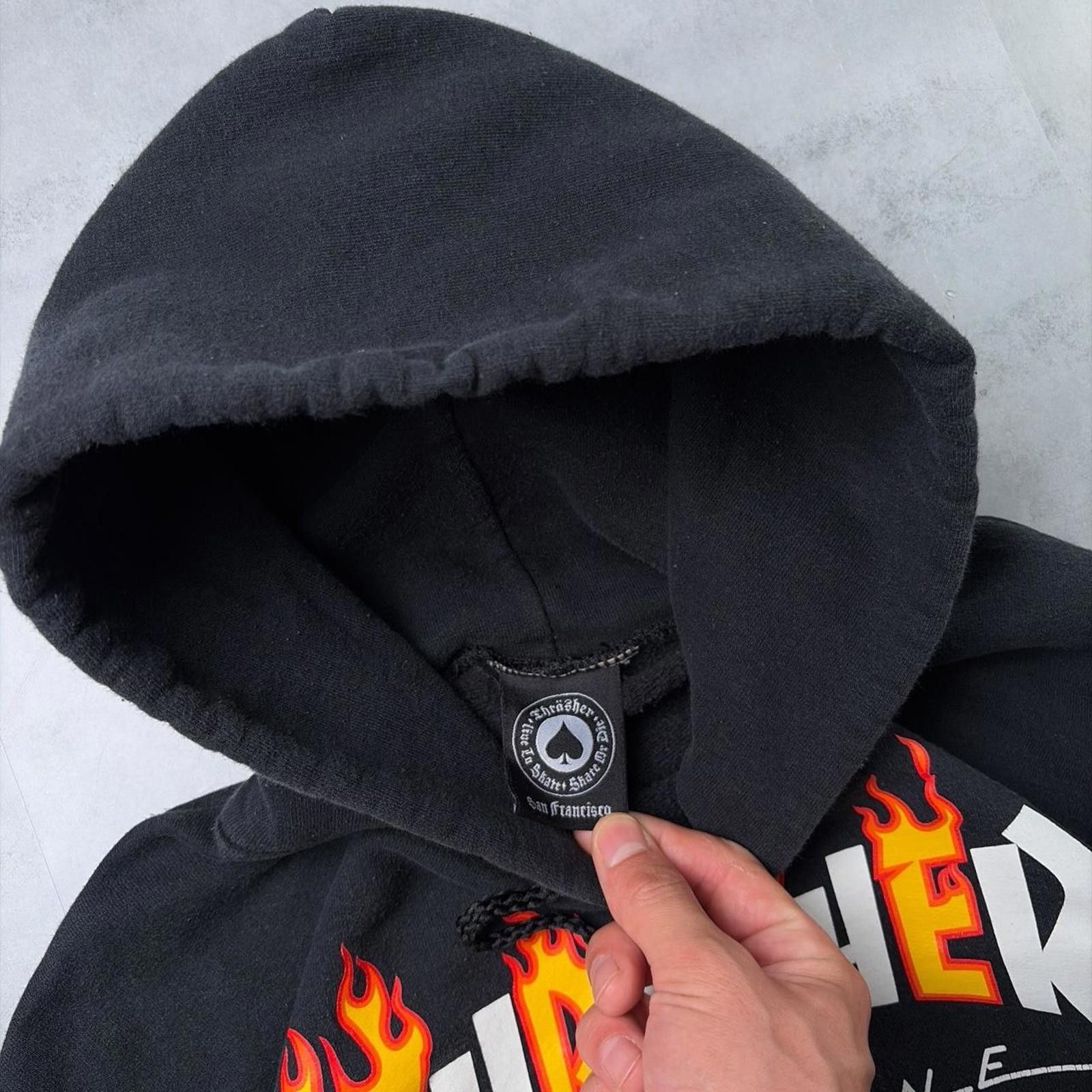 Thrasher Y2K Black Thrasher Magazine Grunge Flame Skater Boxy Hoodie Size US M / EU 48-50 / 2 - 6 Thumbnail