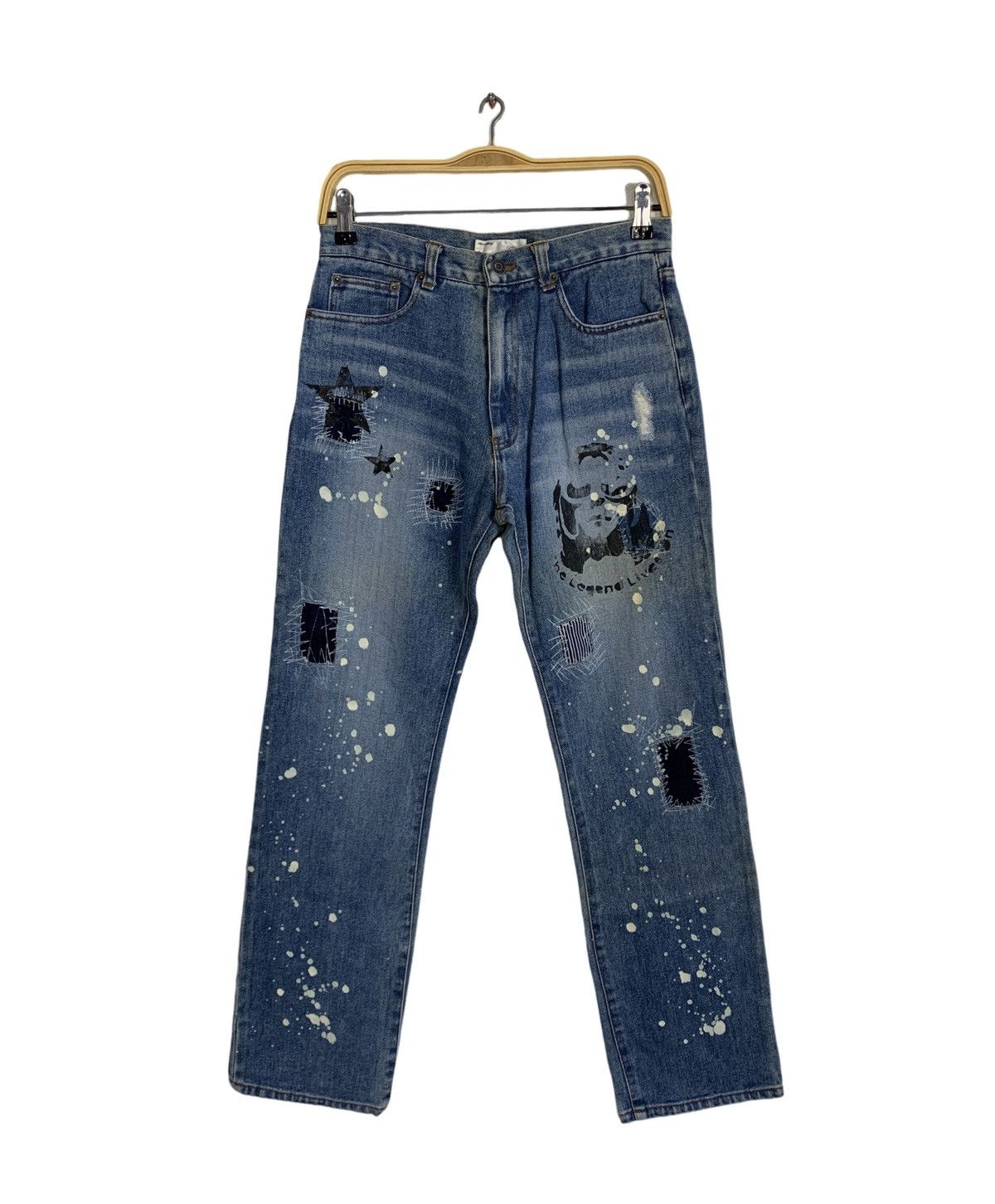 Japanese Brand Kurt Cobain Paint Splash Printed Jtu Classic Denim Jeans Size US 28 / EU 44 - 1 Thumbnail