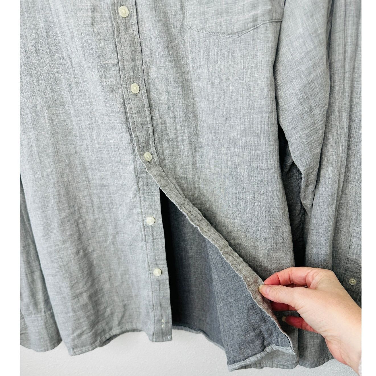Other Goodfellow Light Gray Linen Long Sleeve Button Shirt 2XL Size US XXL / EU 58 / 5 - 5 Thumbnail
