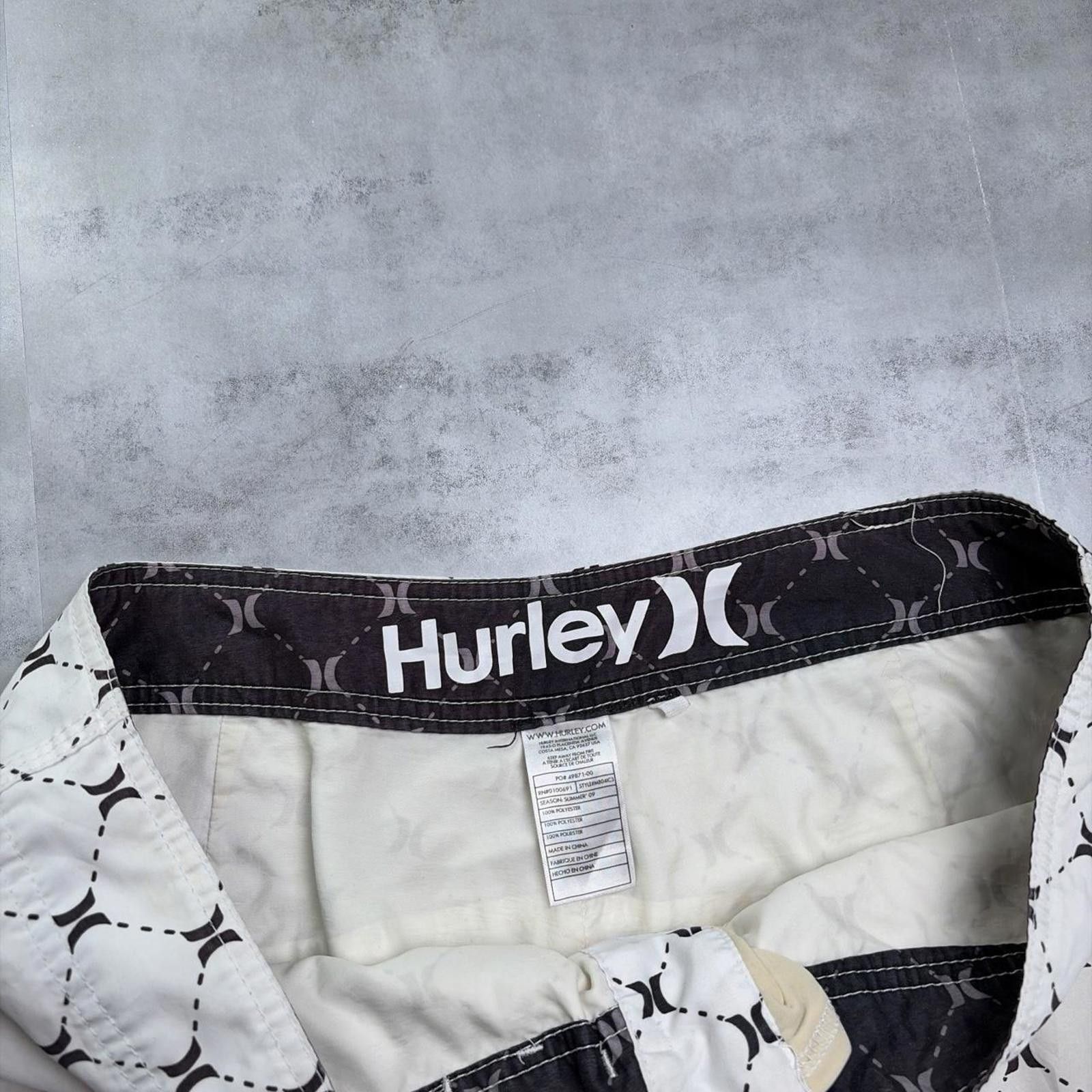 Hurley Y2K White Hurley Grunge Surf Baggy Board Shorts Size US 36 / EU 52 - 4 Thumbnail