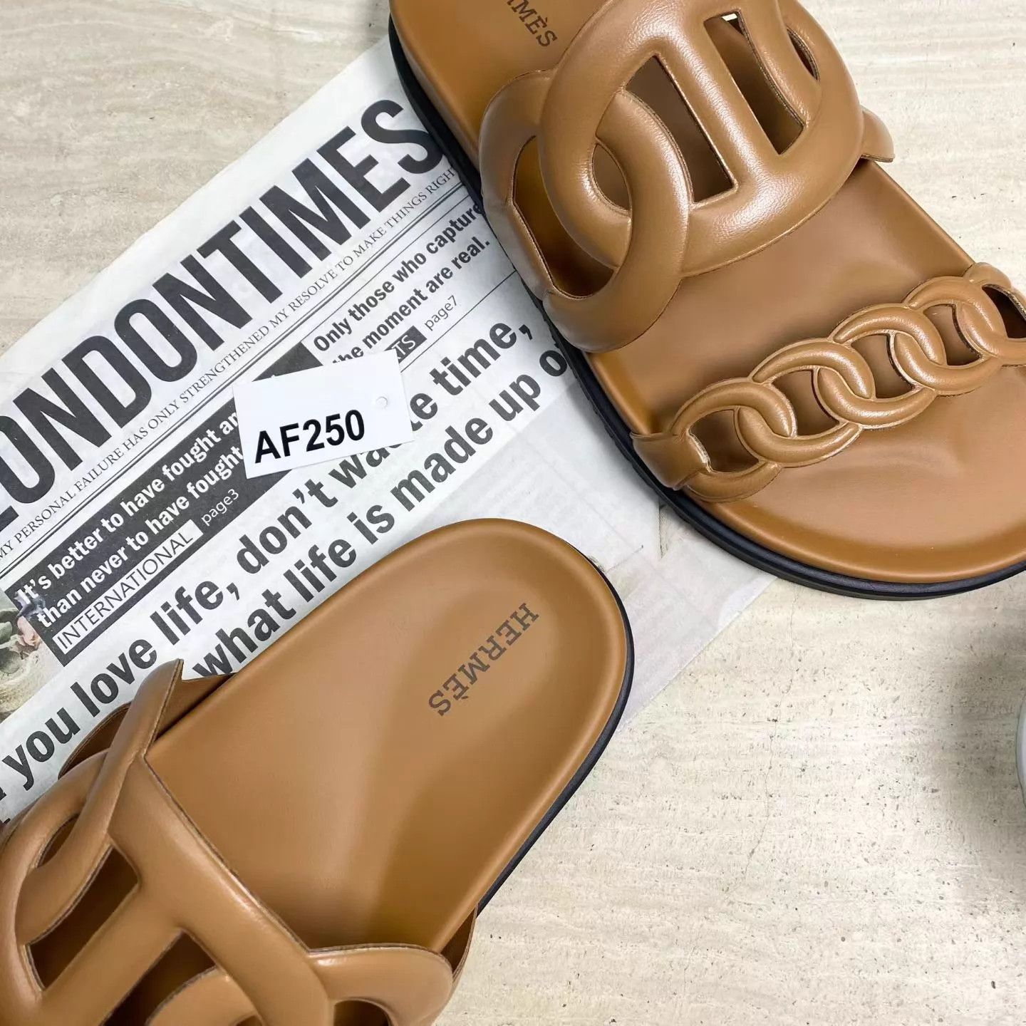 Hermes HERMES Extra Brown Oran Sandal 38 New Size US 7.5 / IT 37.5 - 3 Thumbnail