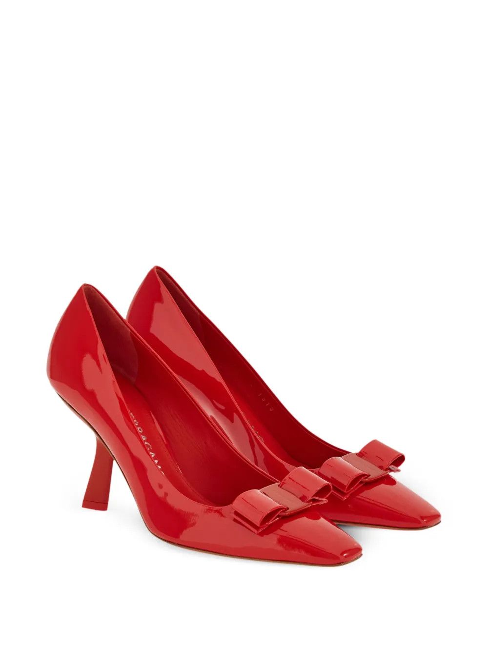 Salvatore Ferragamo o1y0426 Virgule Heel Pumps in Red Size US 5 / IT 35 - 2 Thumbnail