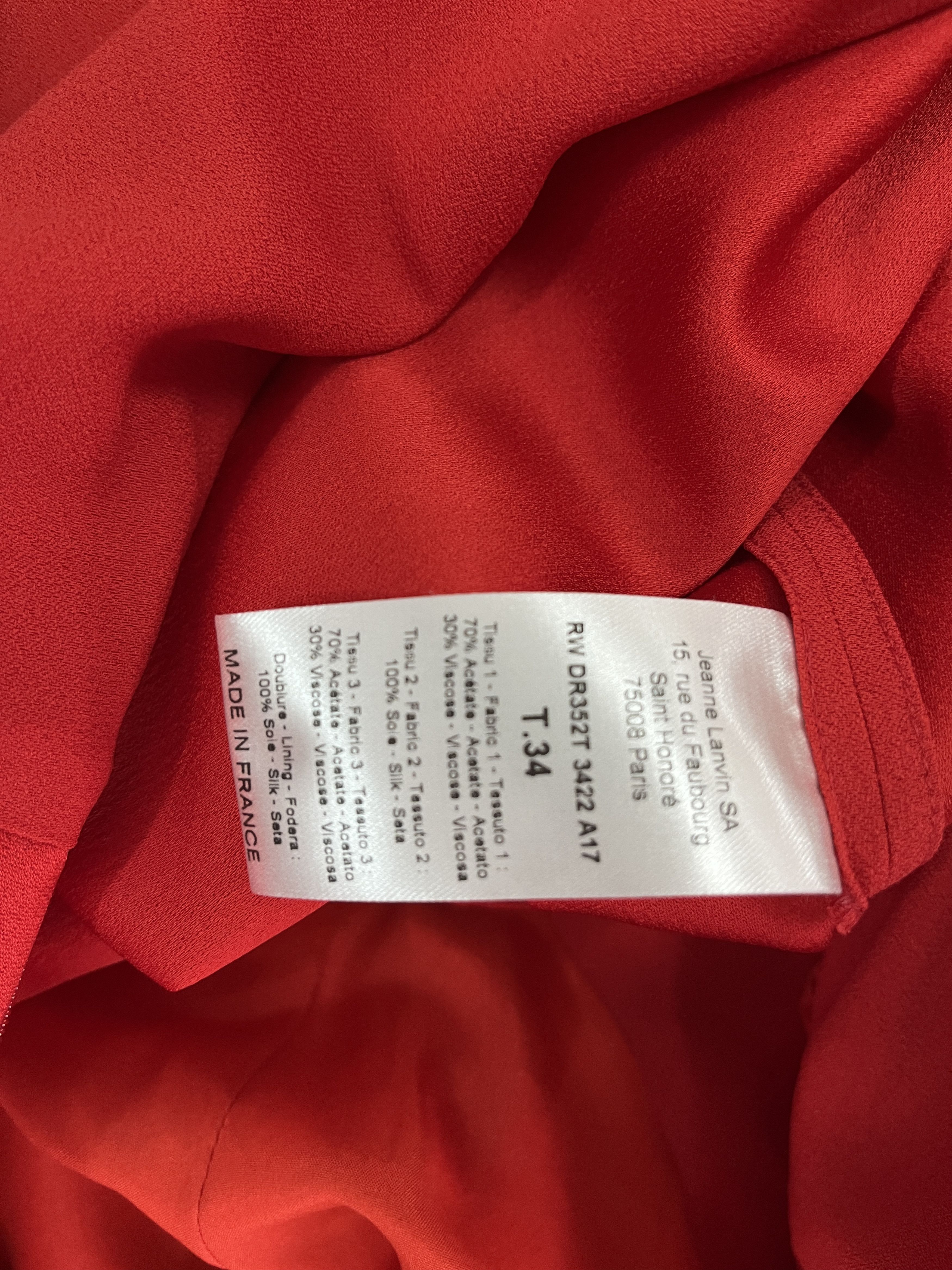 Valentino Lanvin Red Sheer And Open Long Sleeves Draped Long Dress Size XXS / US 00 / IT 34 - 9 Thumbnail