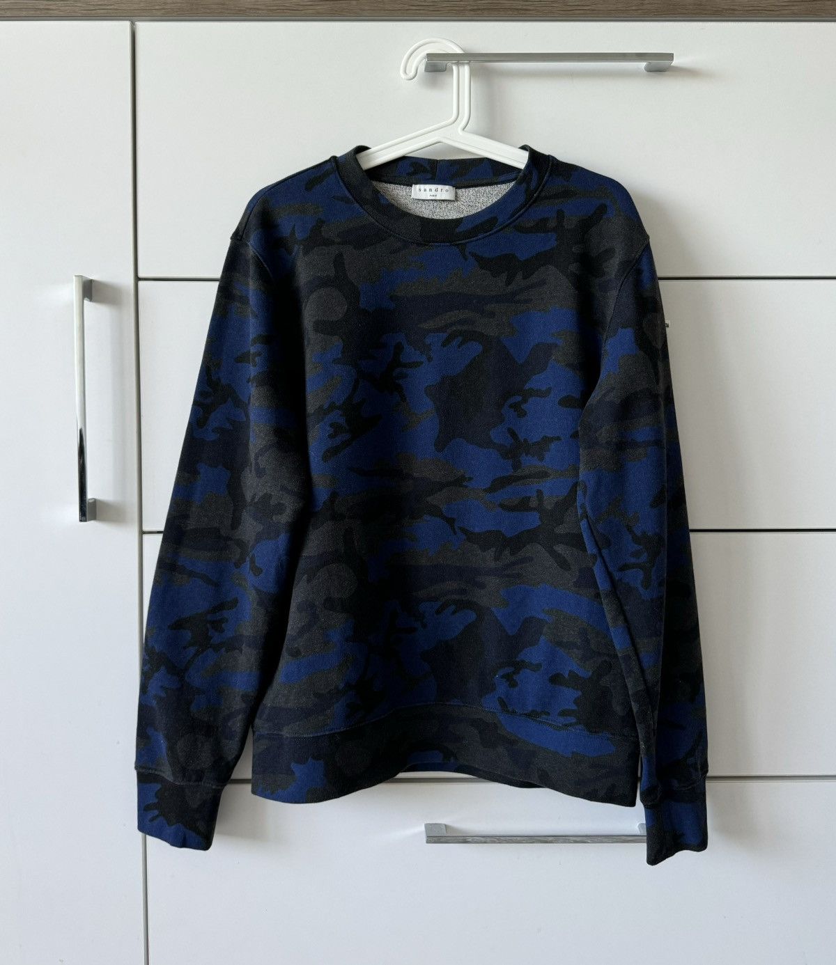 Sandro 2024 Paris Blue Camo Sweatshirt