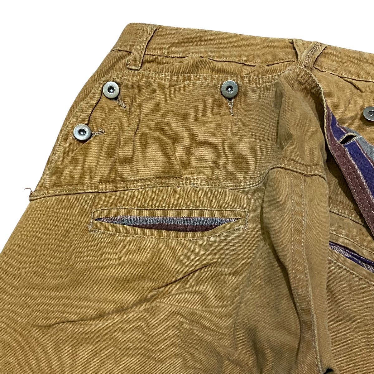 Japanese Brand Vtg Jungle Storm Blanked Lined Canvas Pants - Brown Size US 31 - 3 Thumbnail