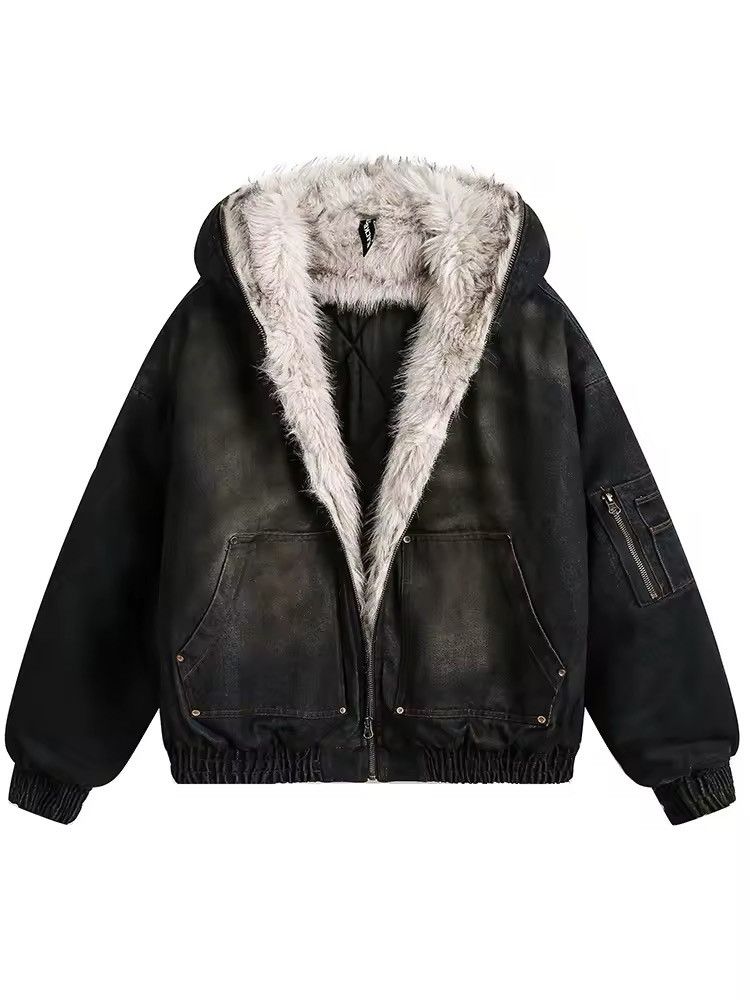 Other Streetwear Washed Retro Patchwork Zipper Winter Jacket Size US XL / EU 56 / 4 - 1 Thumbnail