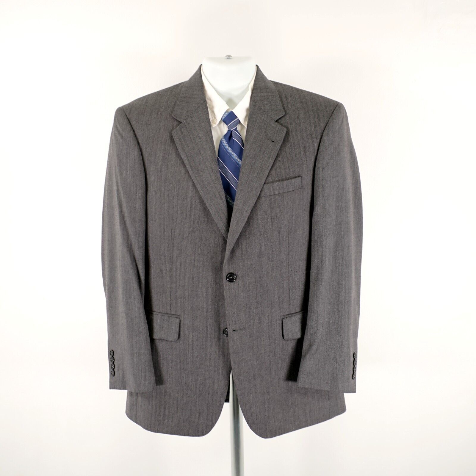 Jos. A. Bank Jos A Bank Signature Wool Gray Herringbone 2 Button Blazer / Size 38R - 6 Thumbnail