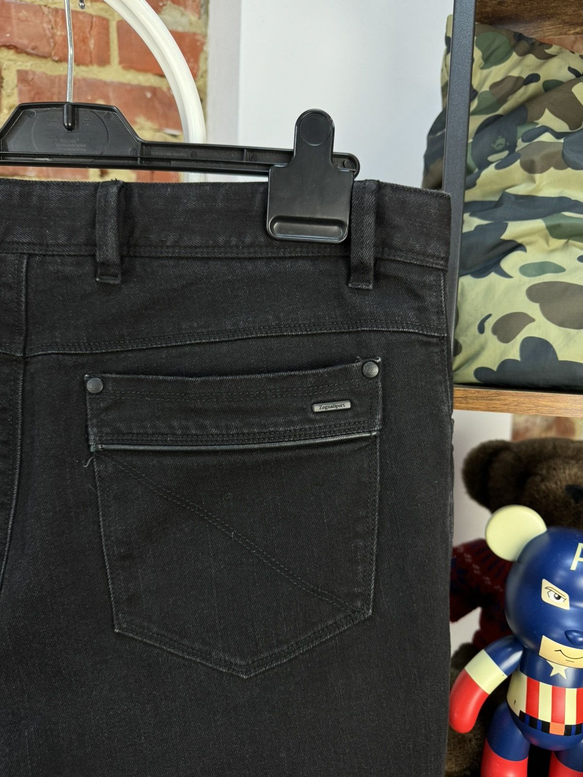 Ermenegildo Zegna × Z Zegna Zegna Sport Pure Black Denim 9,5 OZ Jeans Slim Fit Size US 36 / EU 52 - 14 Thumbnail
