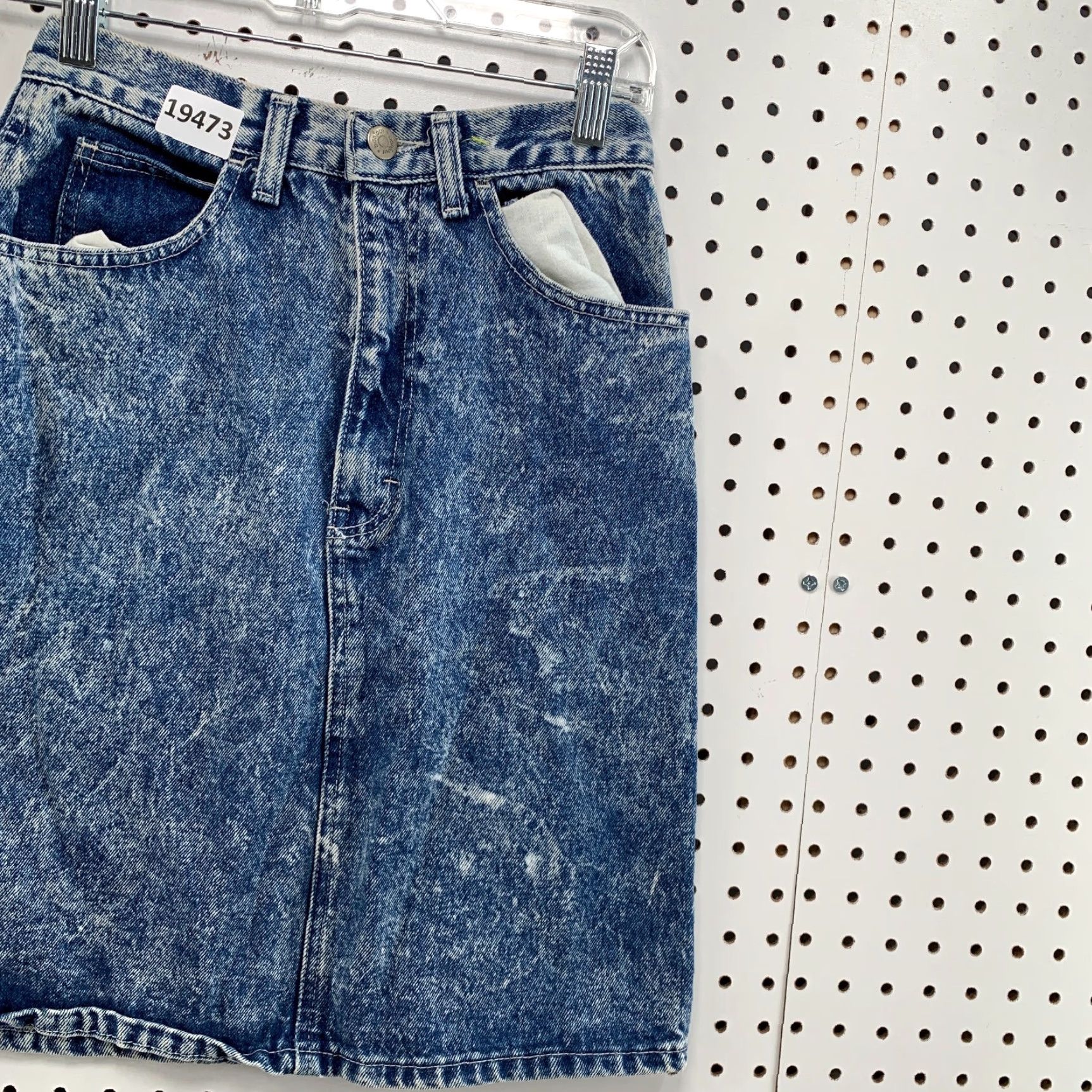 Vintage VINTAGE Bonjour Denim Skirt Acid Wash Women's Size 6 Knee-Length A-Line 80s 90s Made USA Size 28" / US 6 / IT 42 - 4 Thumbnail