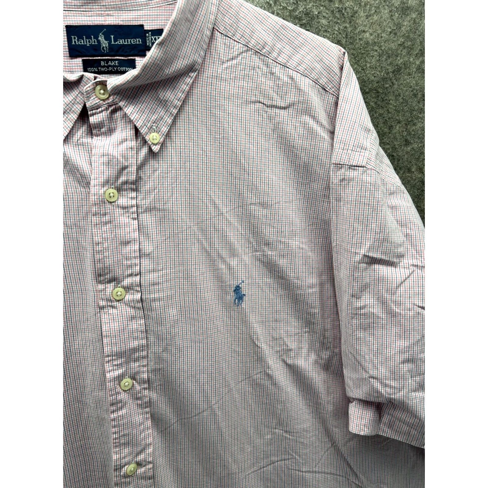 Ralph Lauren Ralph Lauren Shirt Mens 2XL Pink Check Short Sleeve Button Front Blake Cotton Shirt Size US XXL / EU 58 / 5 - 6 Thumbnail