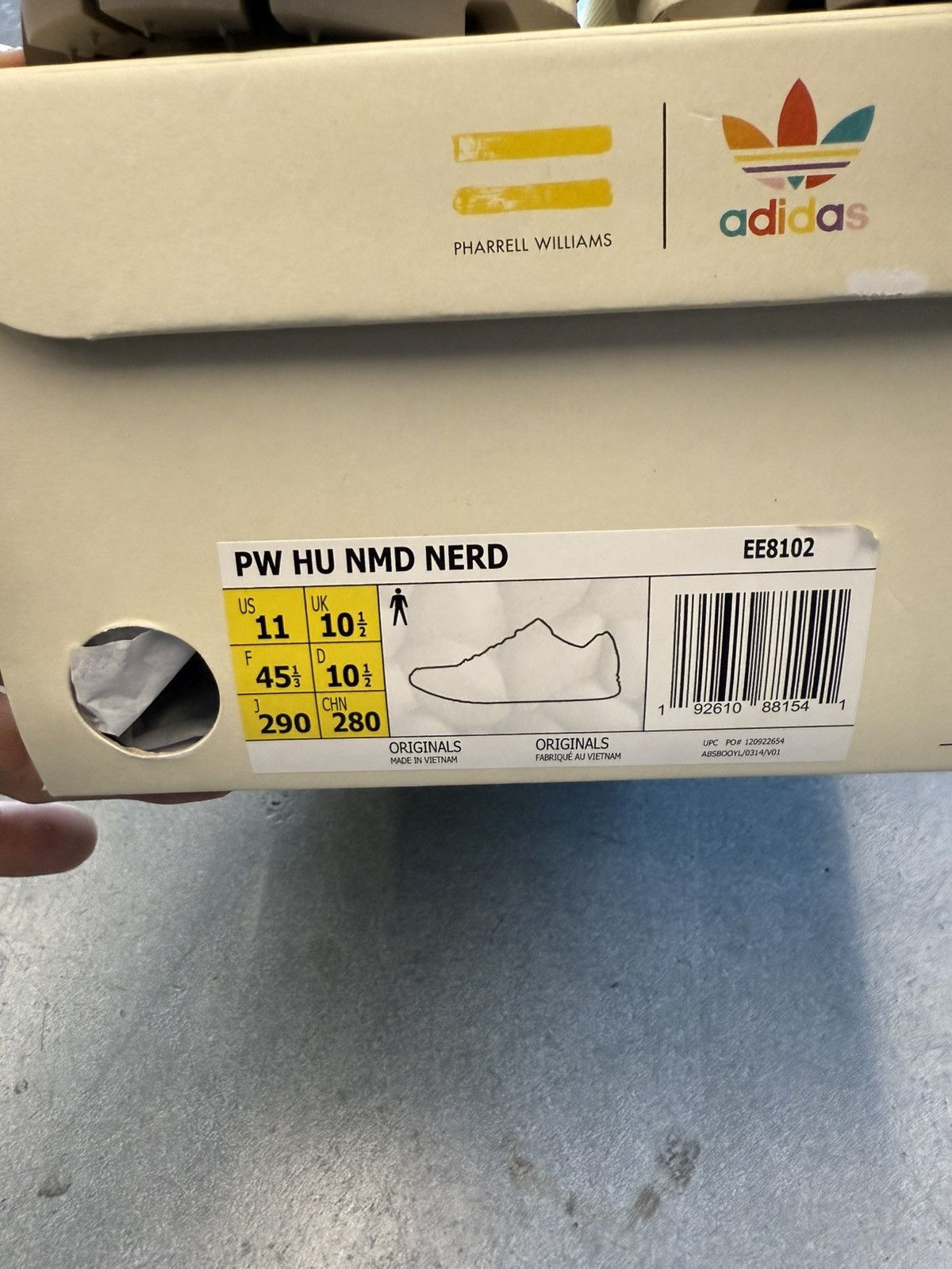 Adidas × Pharrell 2018 Adidas NMD Hu Pharrell Nerd Cream EE8102 Size US 11 / EU 44 - 15 Thumbnail