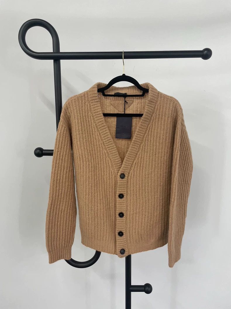 Prada Prada Khaki wool knitted cardigan coat Size US M / EU 48-50 / 2 - 1 Thumbnail