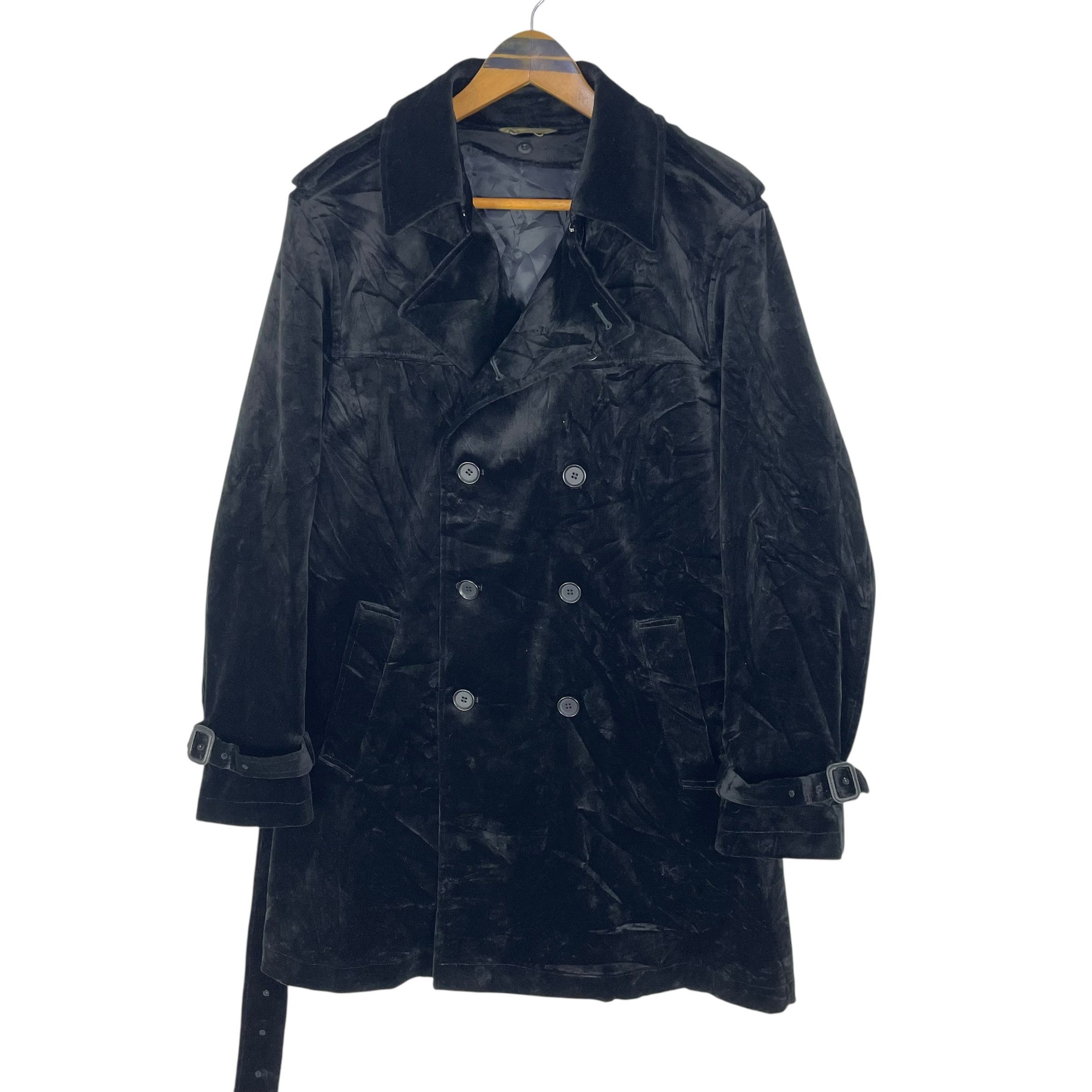 Yohji Yamamoto Vintage Yohji Yamamoto X D’Urban A.A.R Velvet Pea Coat Size US M / EU 48-50 / 2 - 2 Thumbnail
