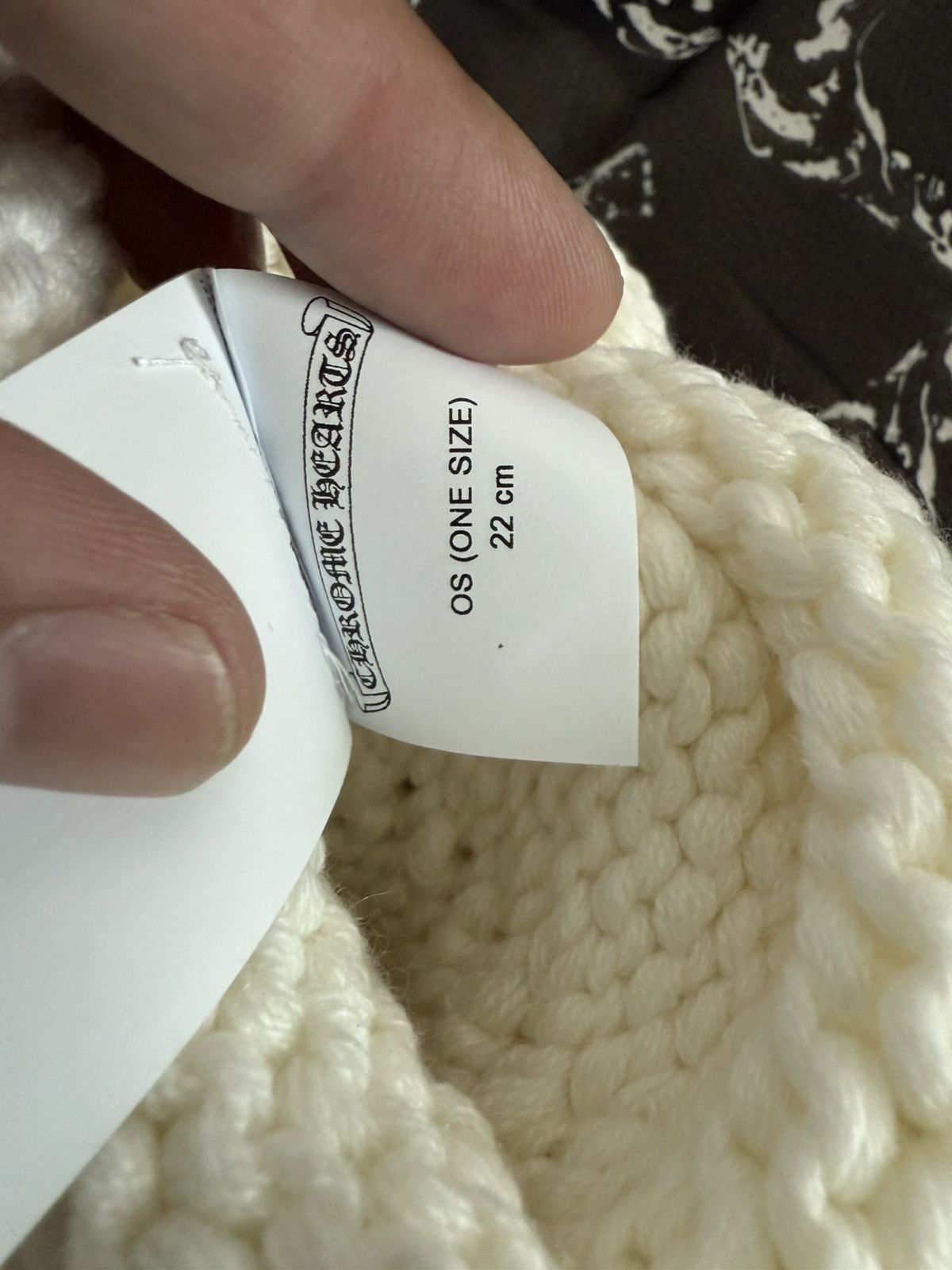 Chrome Hearts CRYSTAL CROSS CASHMERE CREAM BEANIE Size ONE SIZE - 6 Thumbnail