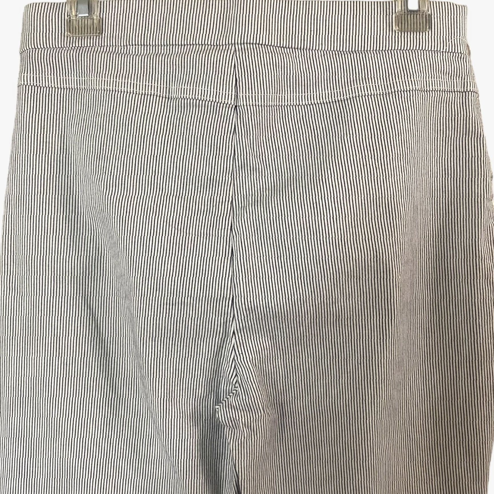Free People Free People Florence Crop Flare Pants Womens Large White Blue Stripe Stretch Size 36" / US 14 / IT 50 - 4 Thumbnail