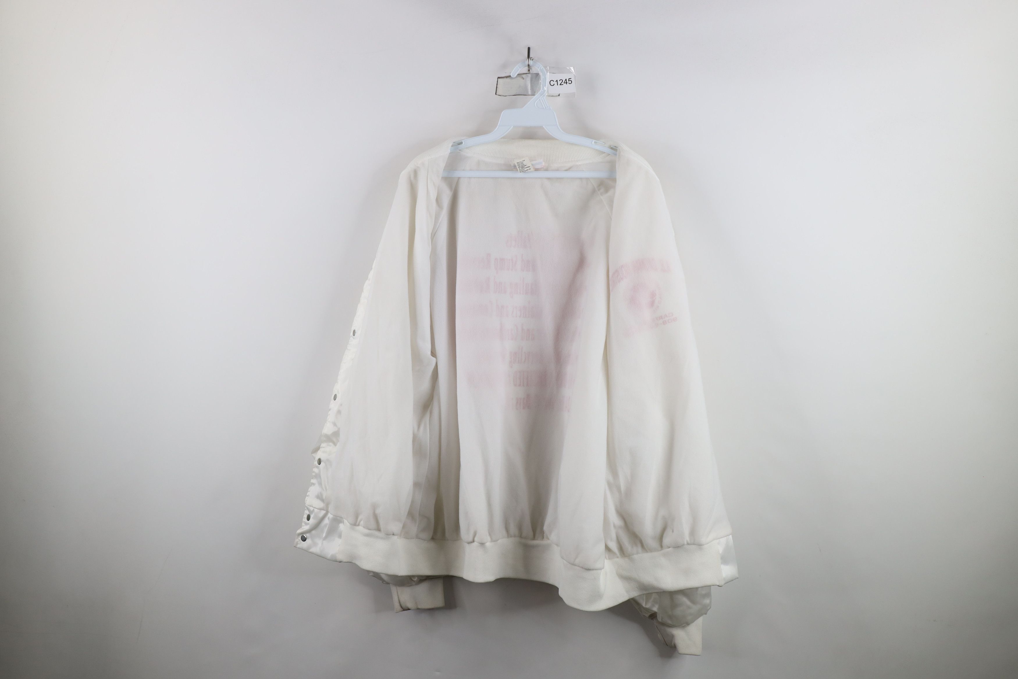 Vintage Vinage 80s 90s Streetwear Satin Bomber Jacket White USA Size US XXL / EU 58 / 5 - 12 Thumbnail