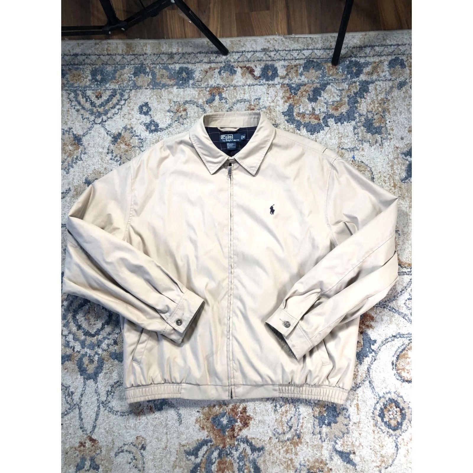 Polo Ralph Lauren Polo Ralph Lauren Jacket XL Beige Microfiber Windbreaker Lined Full Zip Mens Size US XL / EU 56 / 4 - 2 Thumbnail