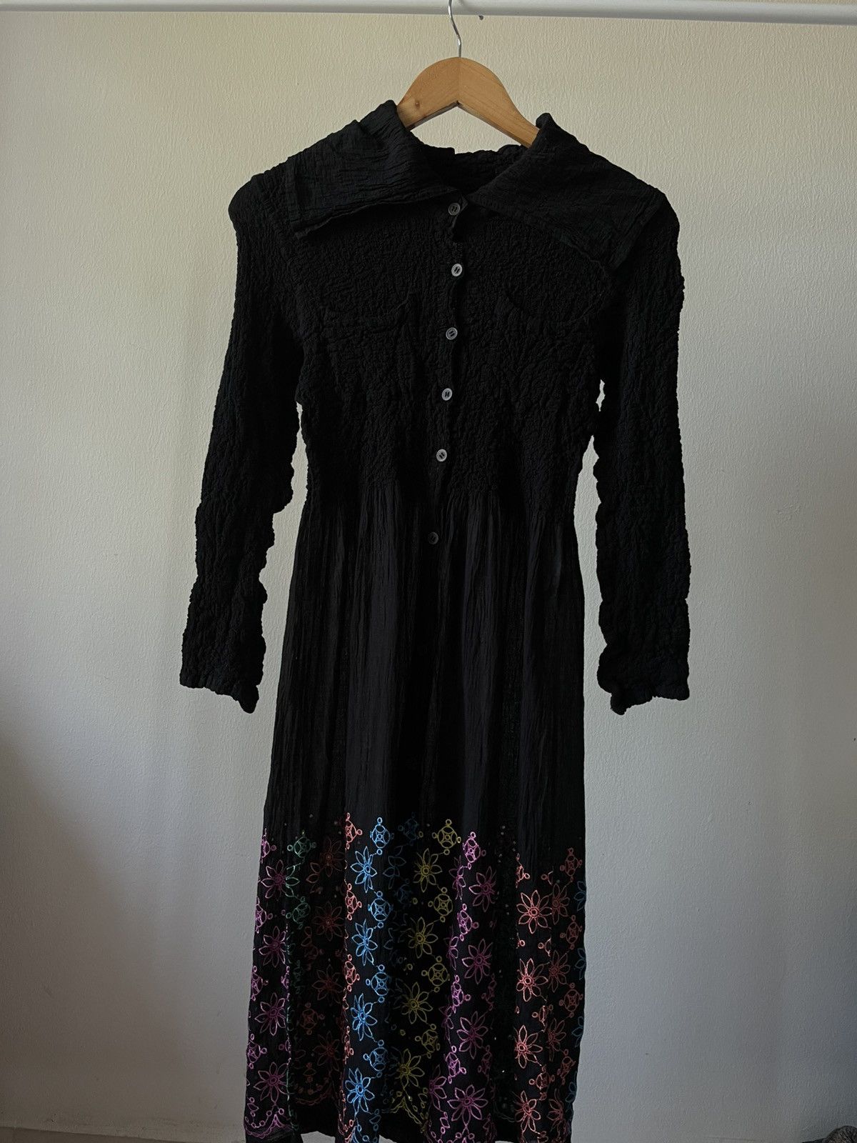 Issey Miyake Issey Miyake Mee Dress Flower Embroidered Size S / US 4 / IT 40 - 4 Thumbnail