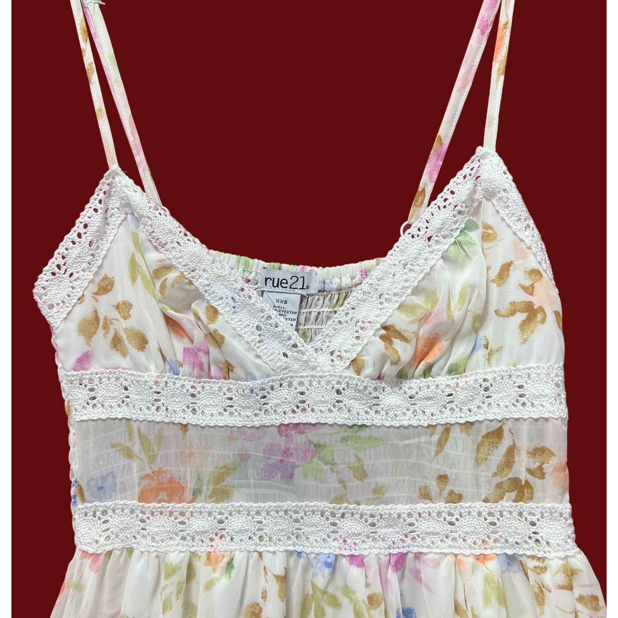 rue21 Rue 21 - Women's Summer Sleeveless High Low Hem Ruffle Flora Size XXS / US 00 / IT 34 - 15 Thumbnail