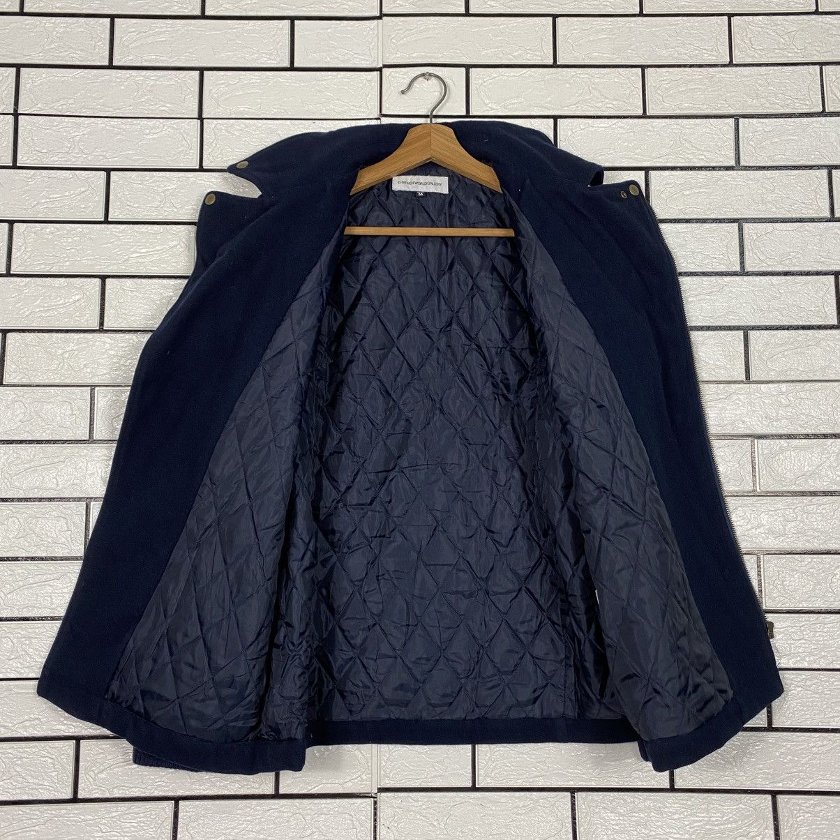 Japanese Brand Ehyphen World Gallery Wool Biker Jacket Double Collar Size US M / EU 48-50 / 2 - 14 Thumbnail