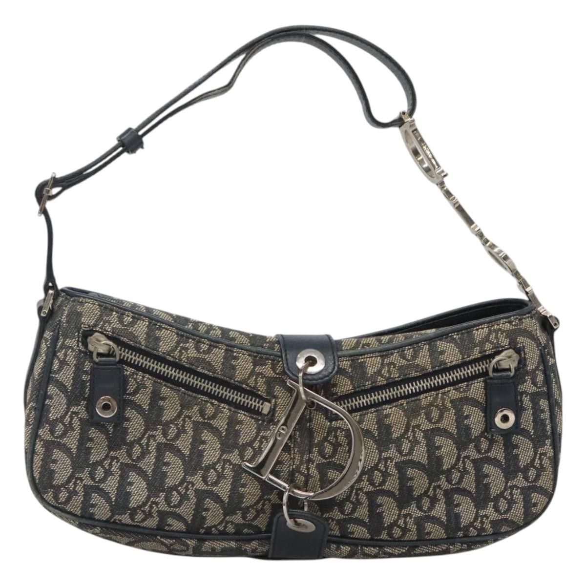Dior DIOR Trotter Canvas Shoulder Bag Navy Silver Size ONE SIZE - 2 Thumbnail