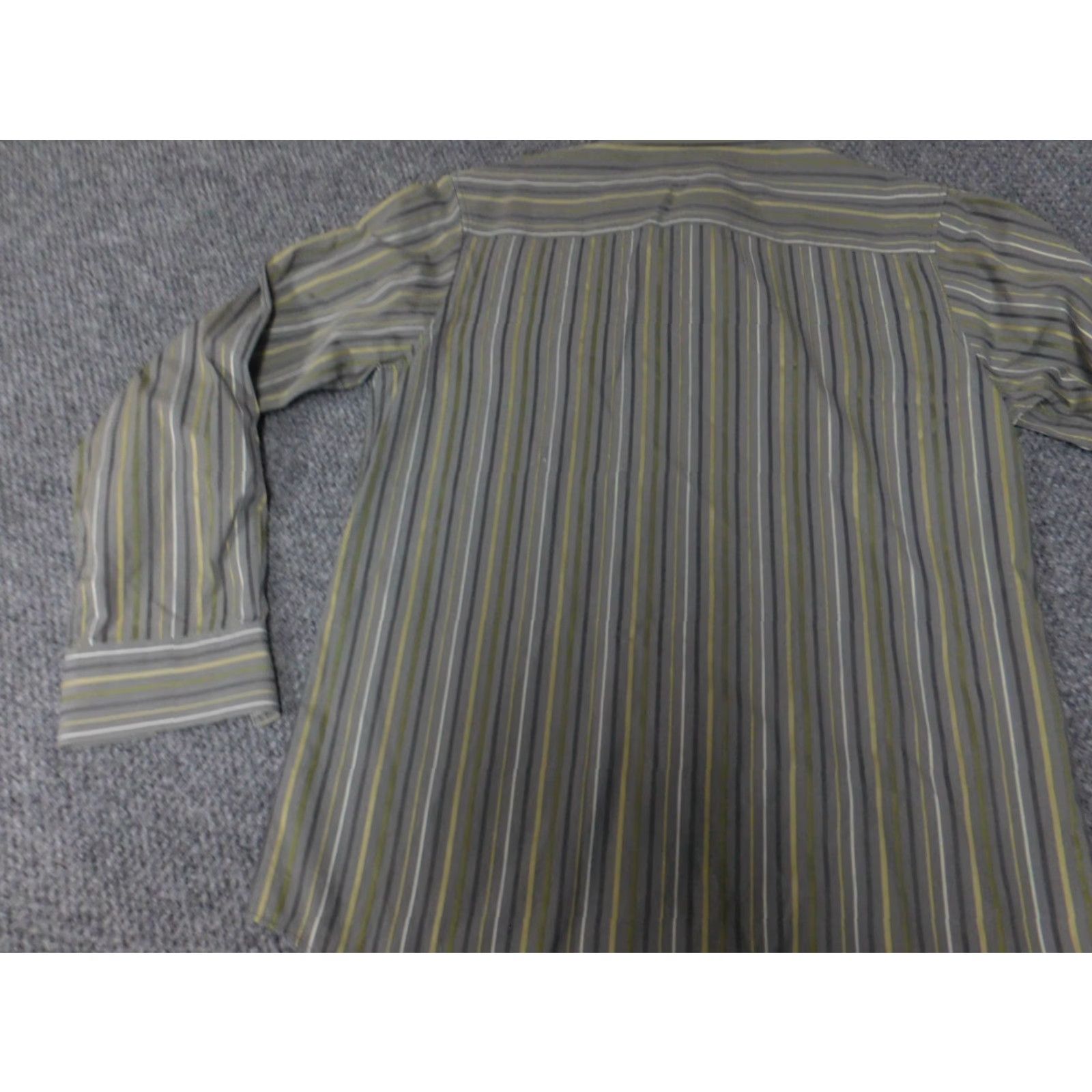 Calvin Klein Calvin Klein Mens Shirt Button-Up Long Sleeve Collared Gray Stripe Knit Cotton Regular M Size US M / EU 48-50 / 2 - 7 Thumbnail