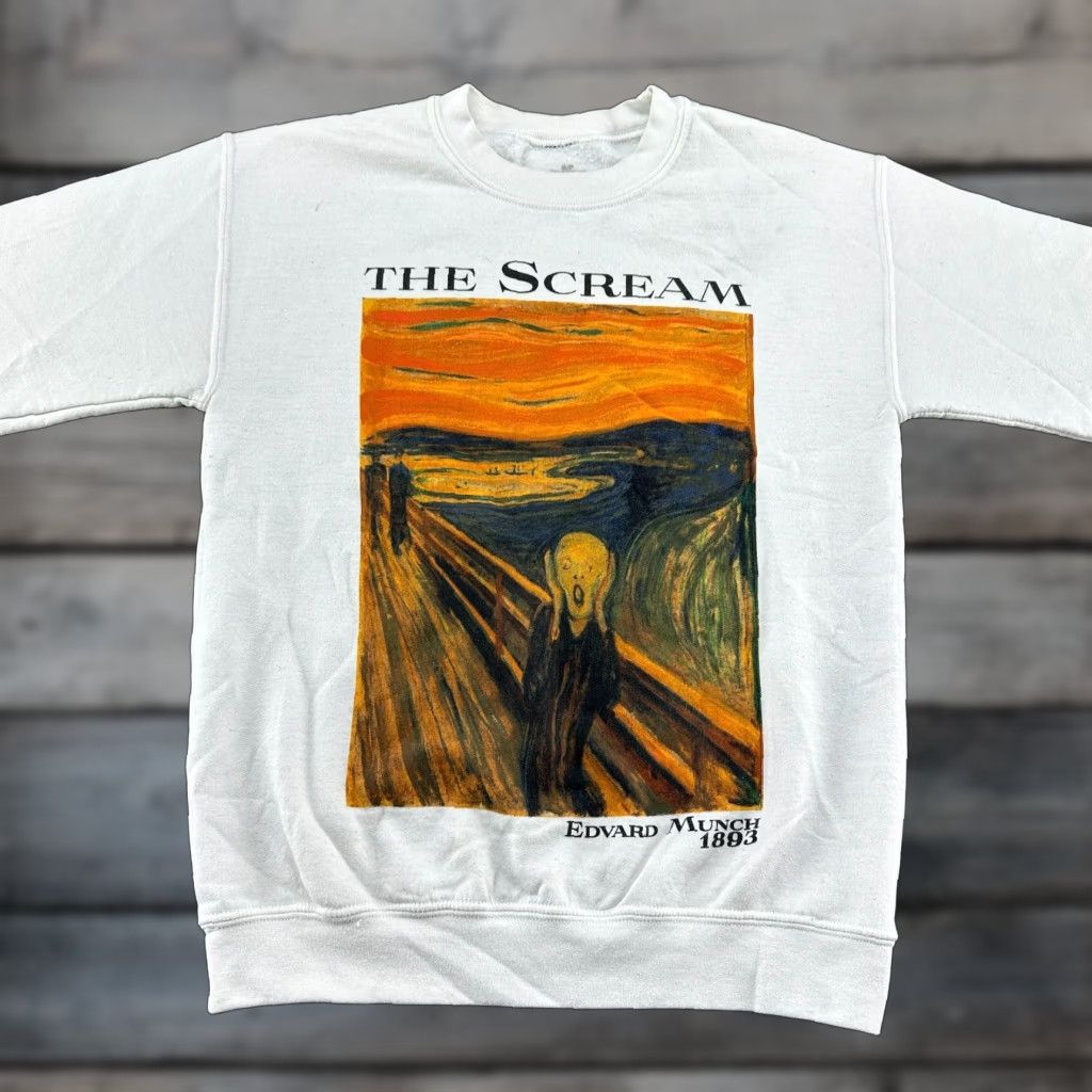 Vintage **VINTAGE The Scream Sweatshirt White Mens 90s Cotton** User: **VINTAGE Mens White The Scream Sweatshirt 90s Cotton** Size US S / EU 44-46 / 1 - 1 Thumbnail