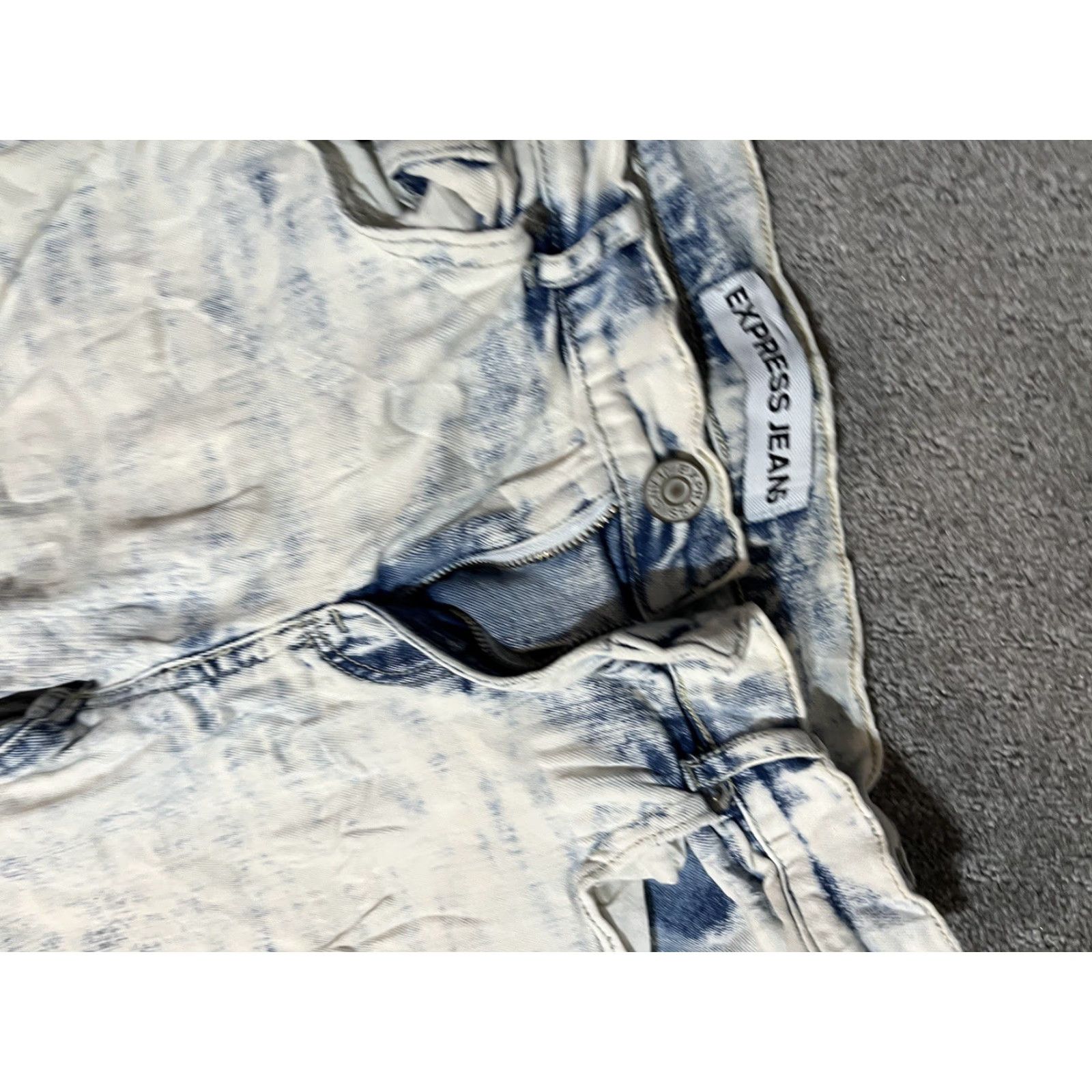Express Express Jeans Women's Jeans Distressed Mid Rise Ankle 5-Pocket Blue 4 Size 27" / US 4 / IT 40 - 3 Thumbnail