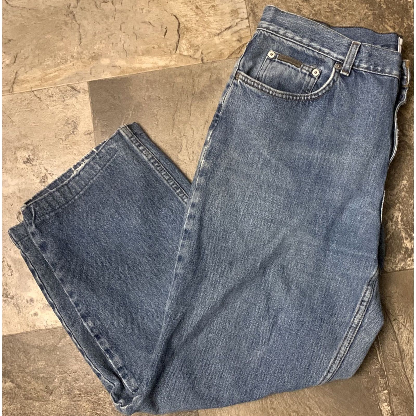 Calvin Klein VINTAGE Calvin Klein Jeans Size 14 High Rise Mom Blue Stone Wash 35x26.5 Women's Denim 80s 90s Retro Pockets Size 36" / US 14 / IT 50 - 2 Thumbnail