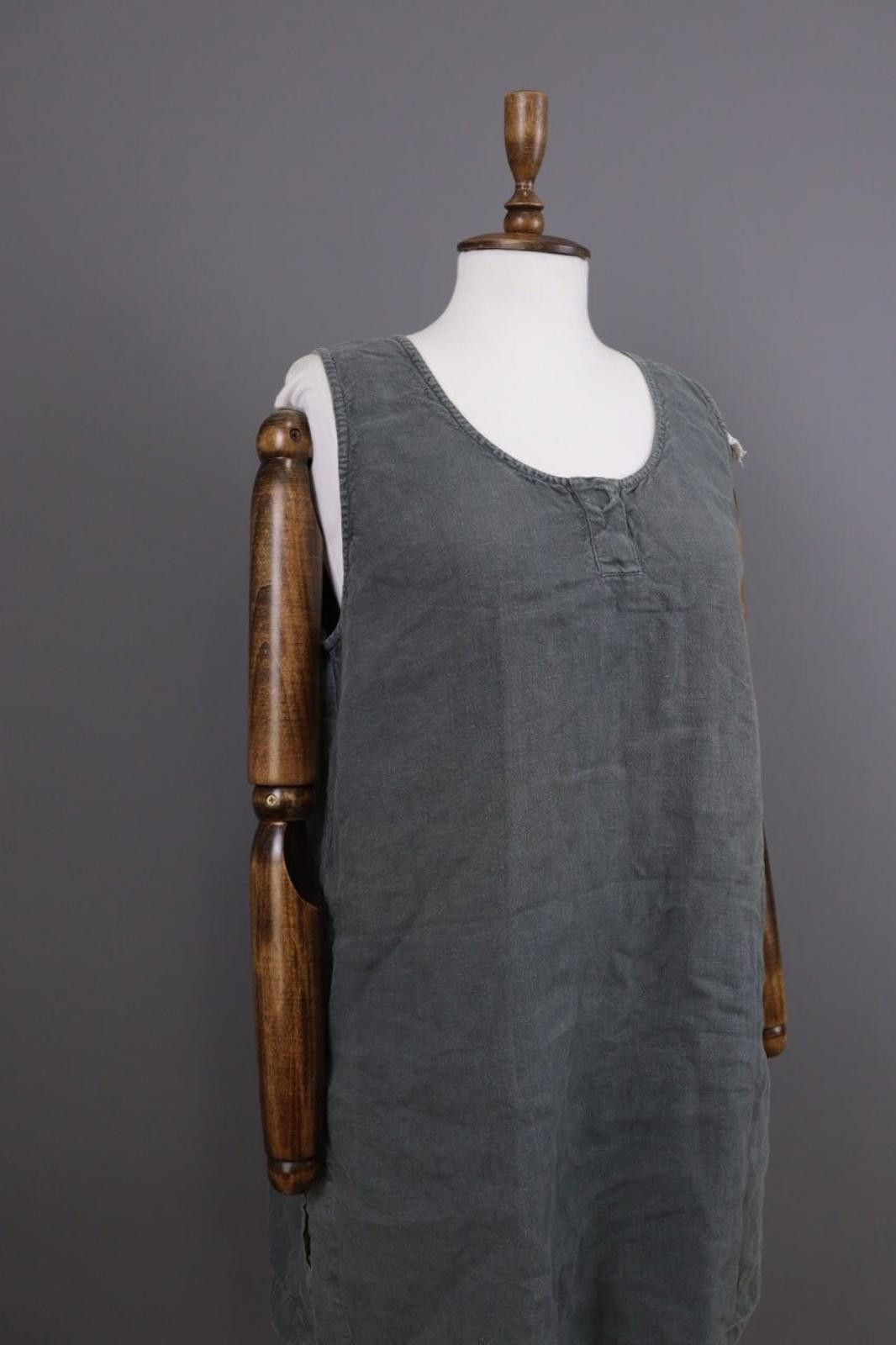Oscar De La Renta Oska Gray Linen Relaxed Lagenlook Tunic Dress Size 4 Size S / US 4 / IT 40 - 2 Thumbnail