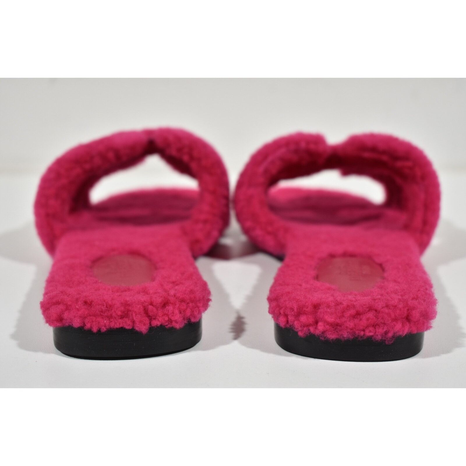Hermes Hermes Oran Teddy Shearling Fur Pink H Logo Slide Sandal Size US 9 / IT 39 - 9 Thumbnail