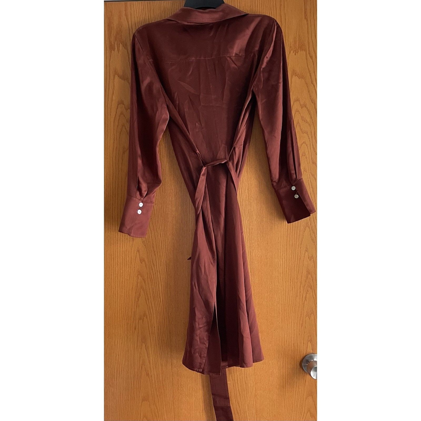 Club Monaco Club Monaco 100% Silk Midi Shirt Charmeuse Dress 4 Size S / US 4 / IT 40 - 4 Thumbnail