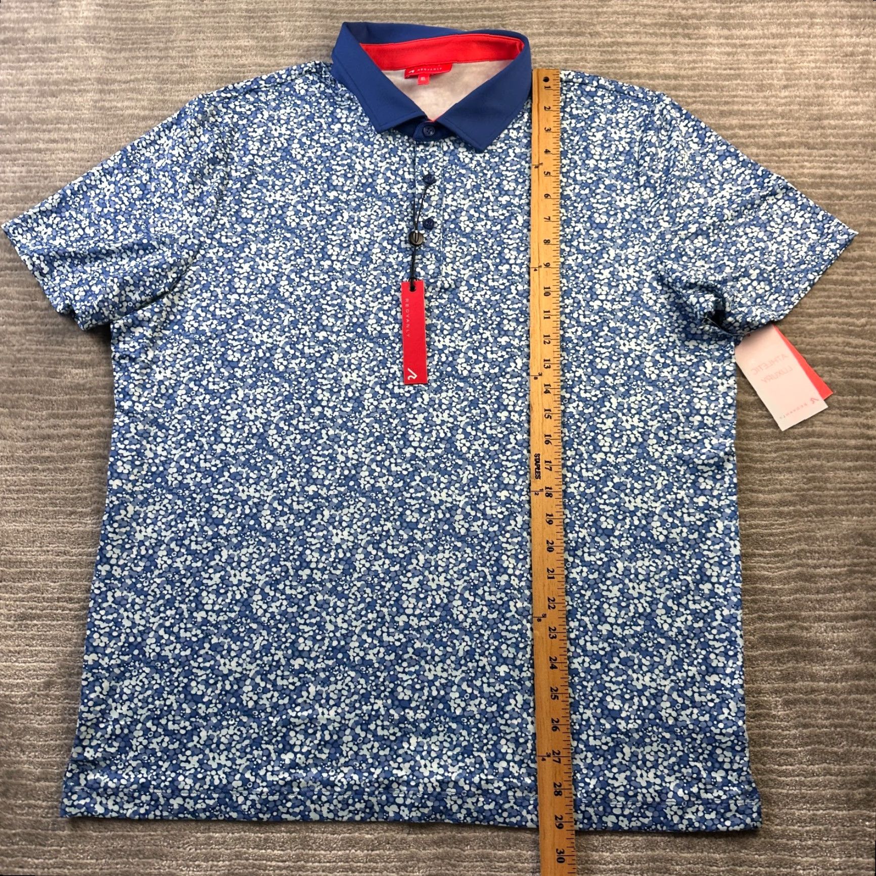 Vintage Redvanly Polo Shirt Mens XL Blue Golf Performance All Over Print Stretch Shirt Size US XL / EU 56 / 4 - 6 Thumbnail