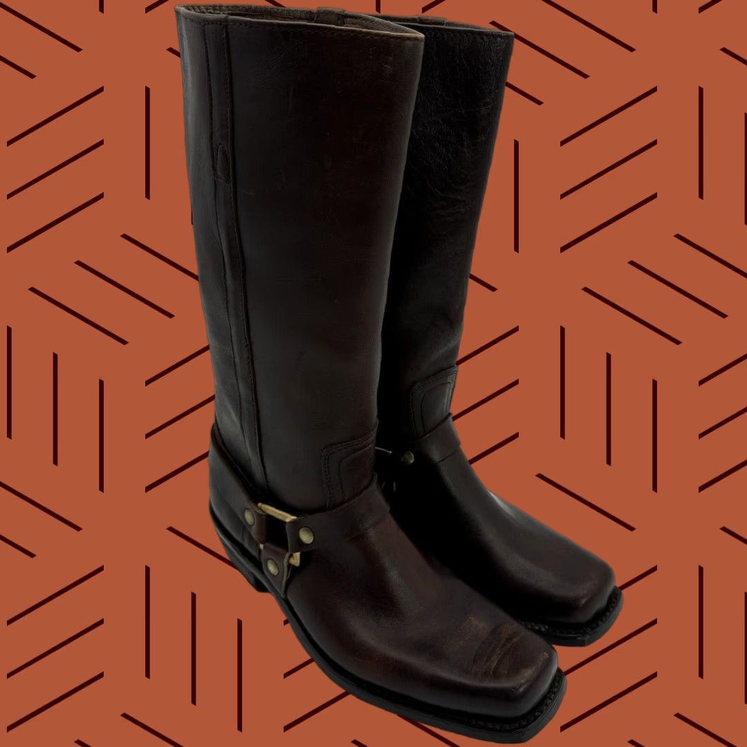 Vintage VINTAGE BRISTOL BIKER BOOTS 7.5 D BROWN LEATHER 1970s ROCKABILLY MADE IN SPAIN Size US 8 / EU 41 - 1 Thumbnail