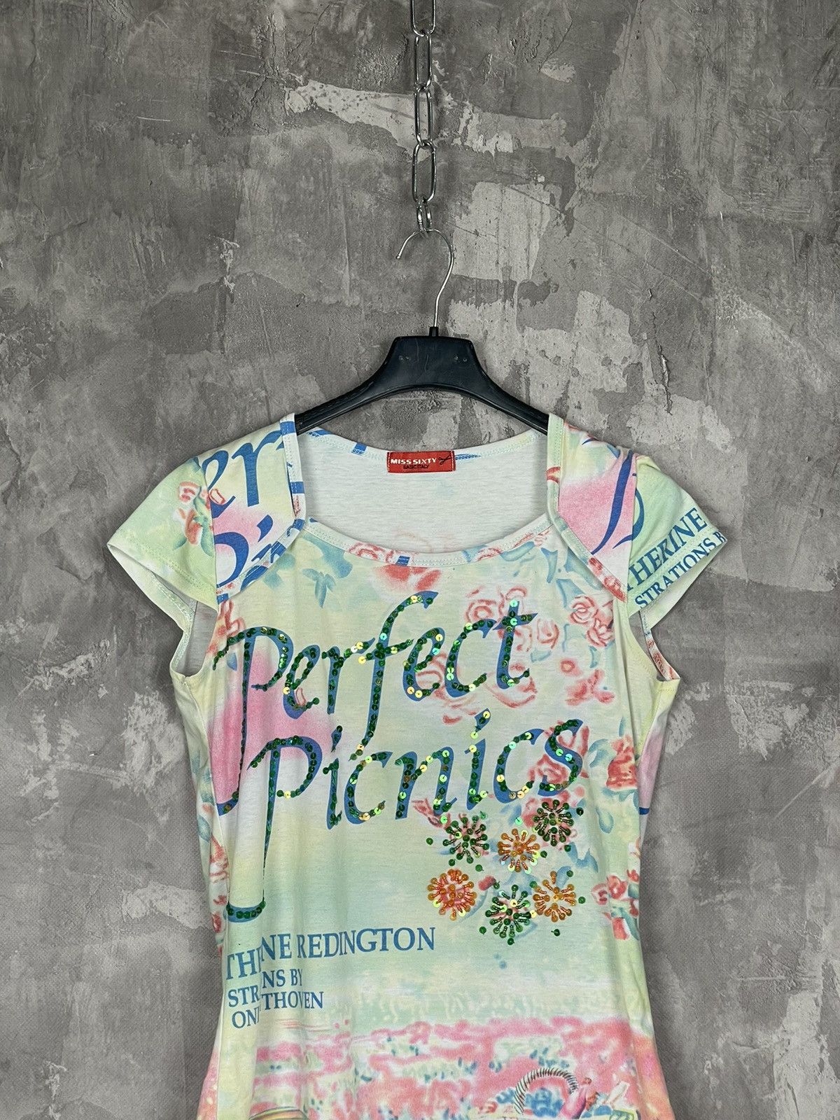 Miss Sixty × Vintage MISS SIXTY PRINTED GLAMOUR TANK TOP 00s Size M / US 6-8 / IT 42-44 - 2 Thumbnail