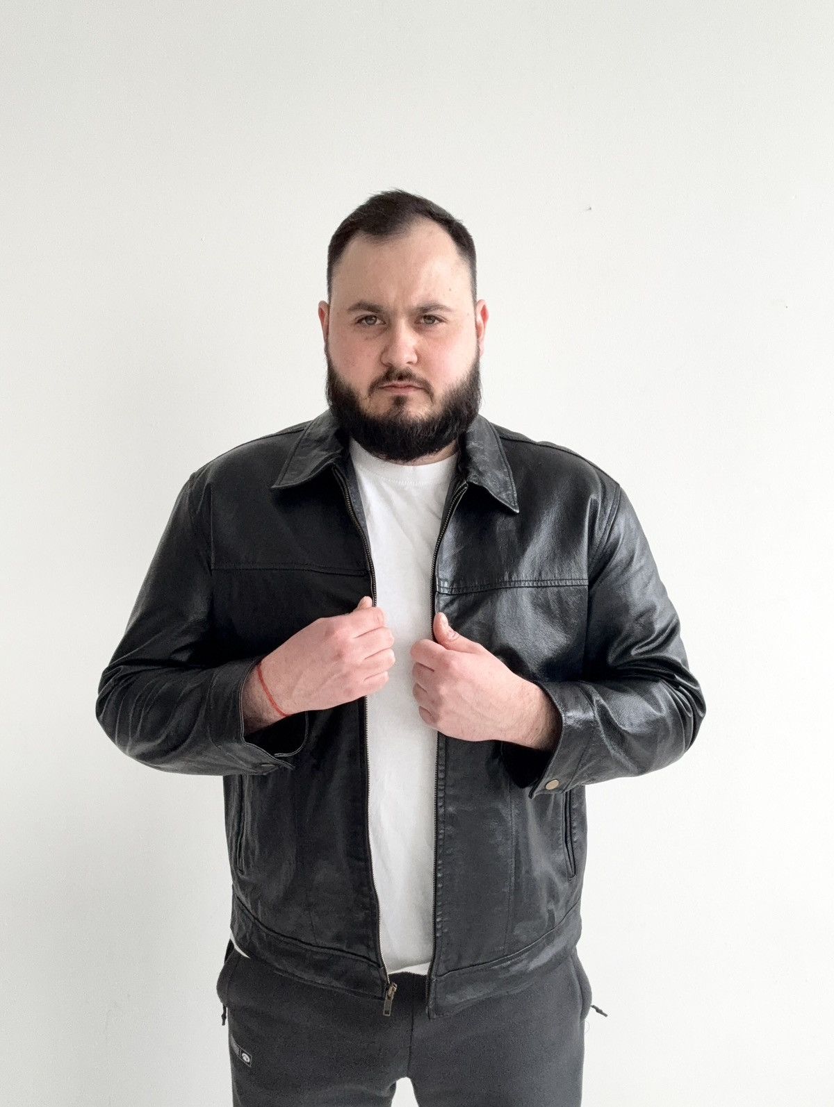 Vintage Vintage 90s Black Leather Jacket Y2K Size US L / EU 52-54 / 3 - 2 Thumbnail