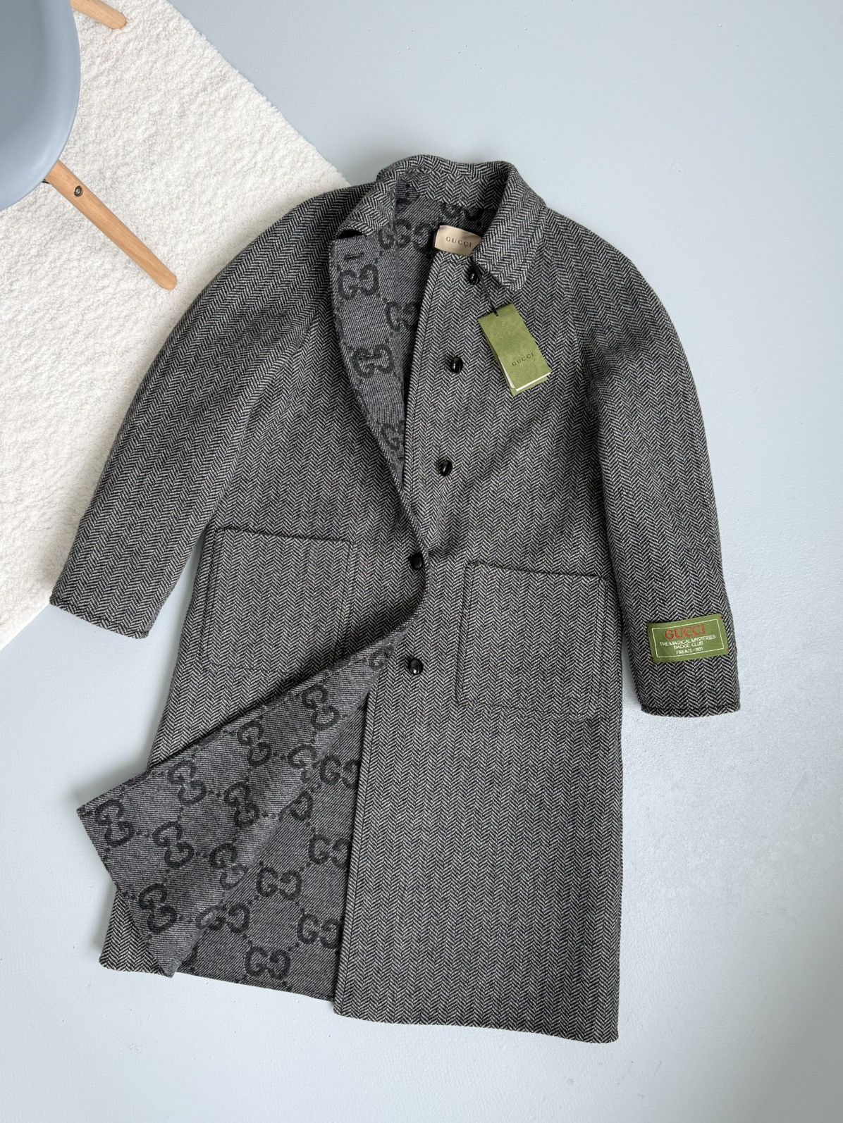 Gucci RRP $5500 NWT Gucci GG Reversible Wool Coat Monogram Size S / US 4 / IT 40 - 13 Thumbnail