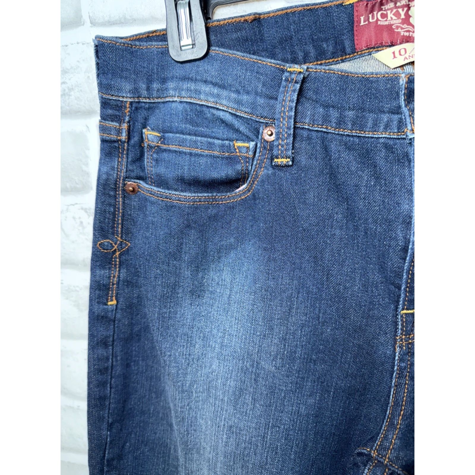 Lucky Brand Lucky Brand Sofia Straight Jeans Dark Wash Womens Size 10 30” Inseam Blue Shirt Size 32" / US 10 / IT 46 - 4 Thumbnail