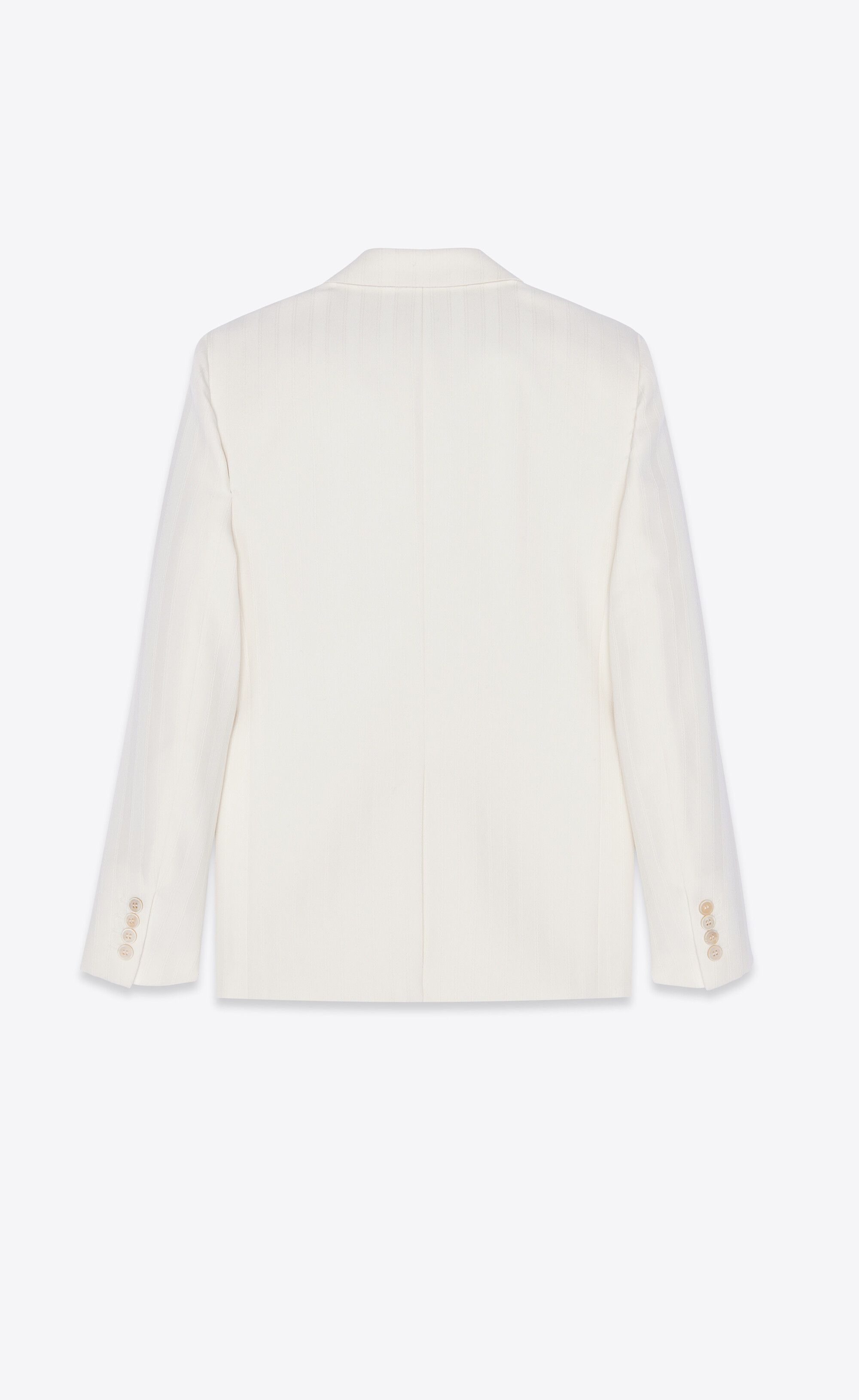 Saint Laurent Paris o1bcso1str0125 Fitted Single Breasted Jacket in White Size US M / EU 48-50 / 2 - 2 Thumbnail