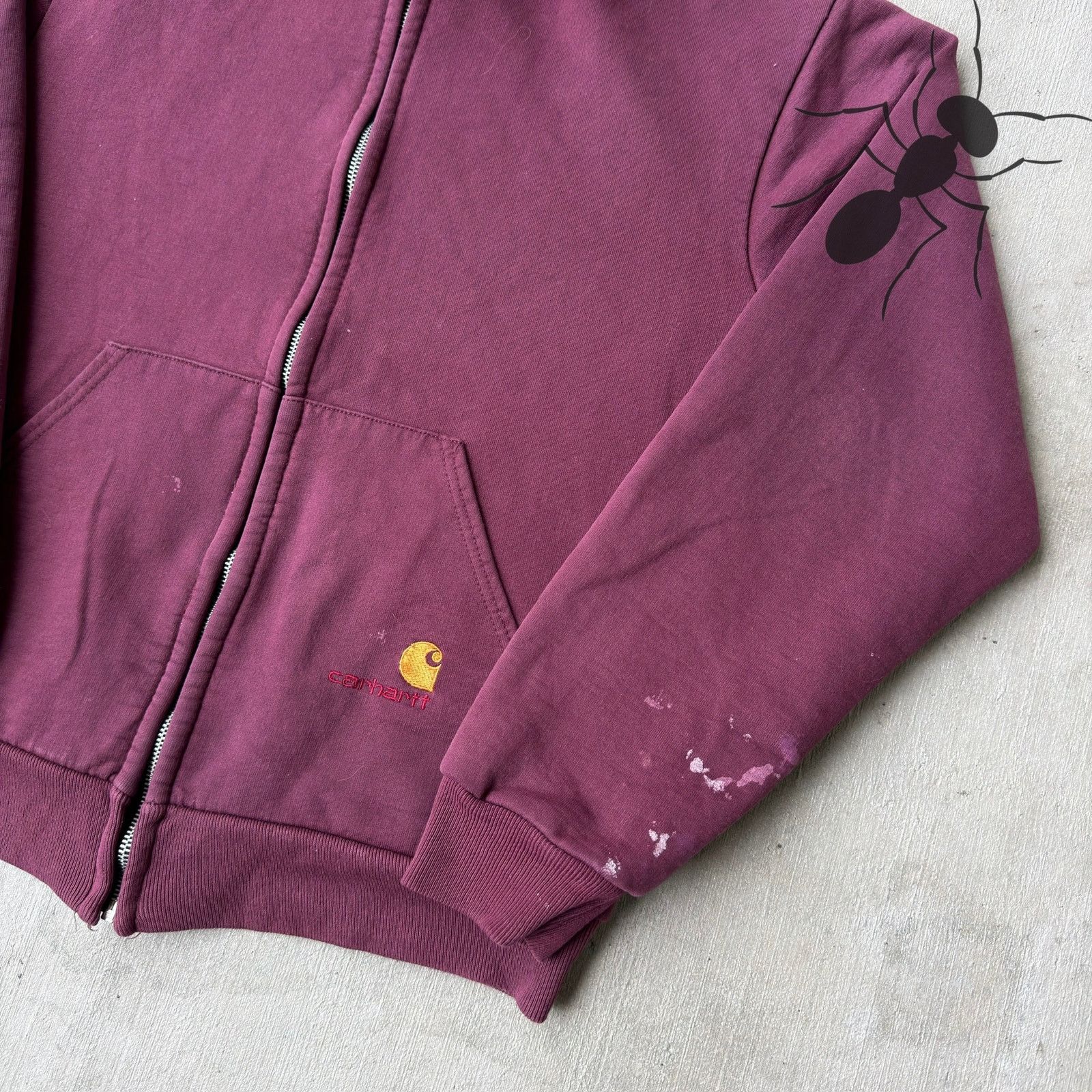 Carhartt × Vintage Carhartt burgundy hoodie work wear sweatshirt Size US S / EU 44-46 / 1 - 4 Thumbnail