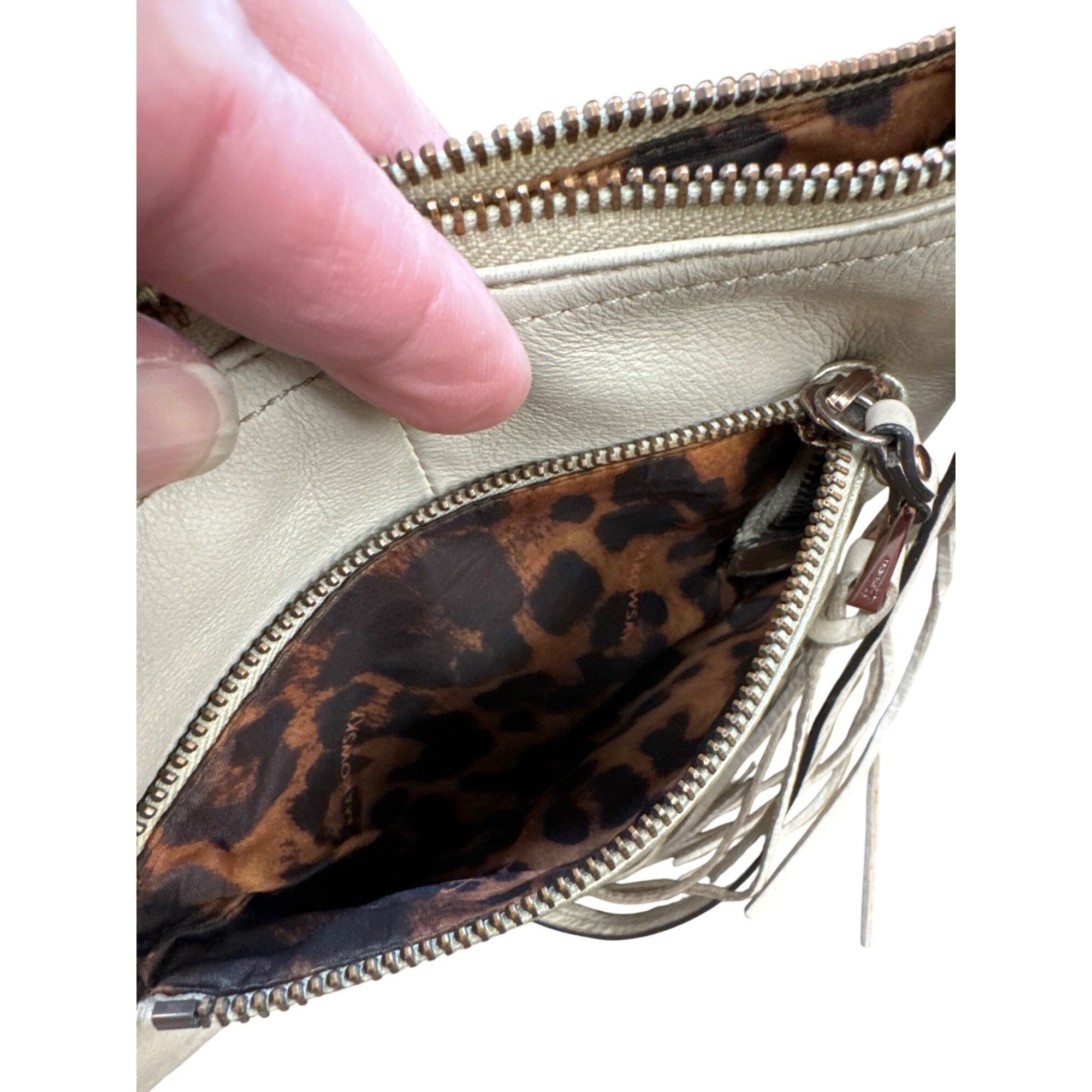 Designer B Makowsky Womens Tan Leather Crossbody Purse With Tassel SK Size ONE SIZE - 8 Thumbnail