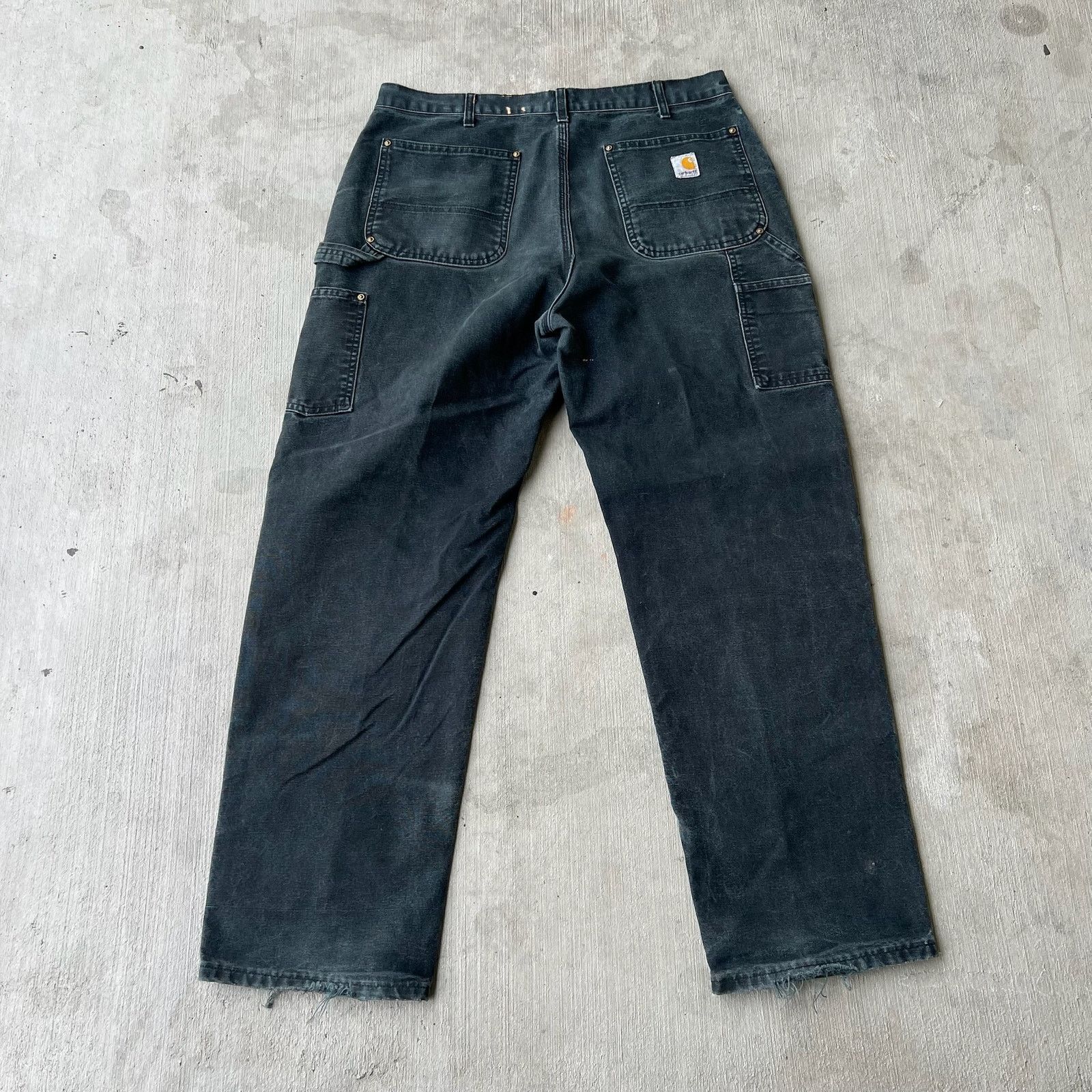 Carhartt × Vintage Carhartt faded black double knee work wear carpenter pants Size US 35 - 4 Thumbnail