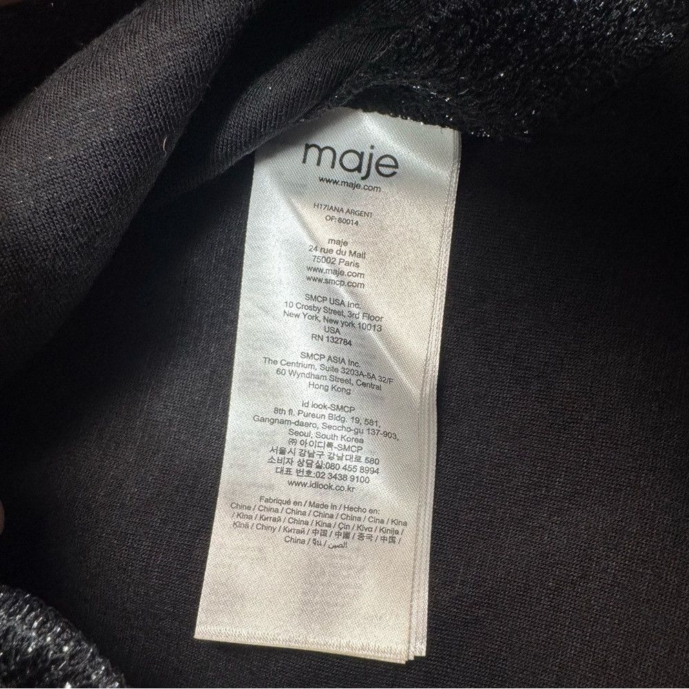 Maje NWT New $395 Maje Black Silver Long Sleeve Iana Combishort Size S / US 4 / IT 40 - 9 Thumbnail