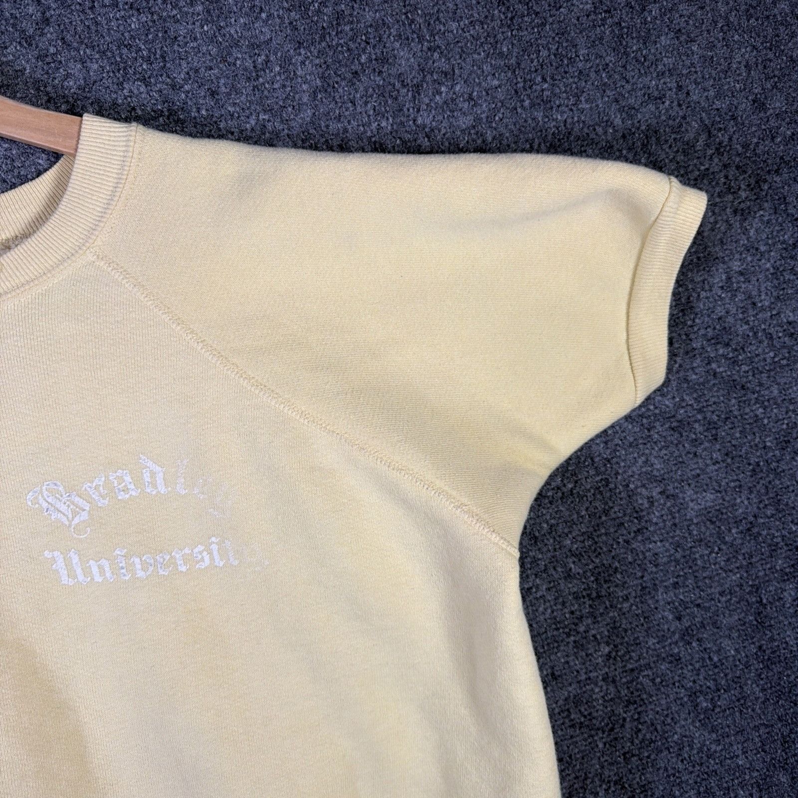 Hanes True Vintage Sweatshirt Large Yellow 50s 60s Bradley College Size US L / EU 52-54 / 3 - 3 Thumbnail