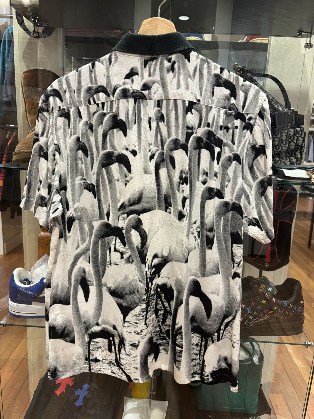Supreme Supreme Flamingo Button Up Tee Size US M / EU 48-50 / 2 - 2 Thumbnail